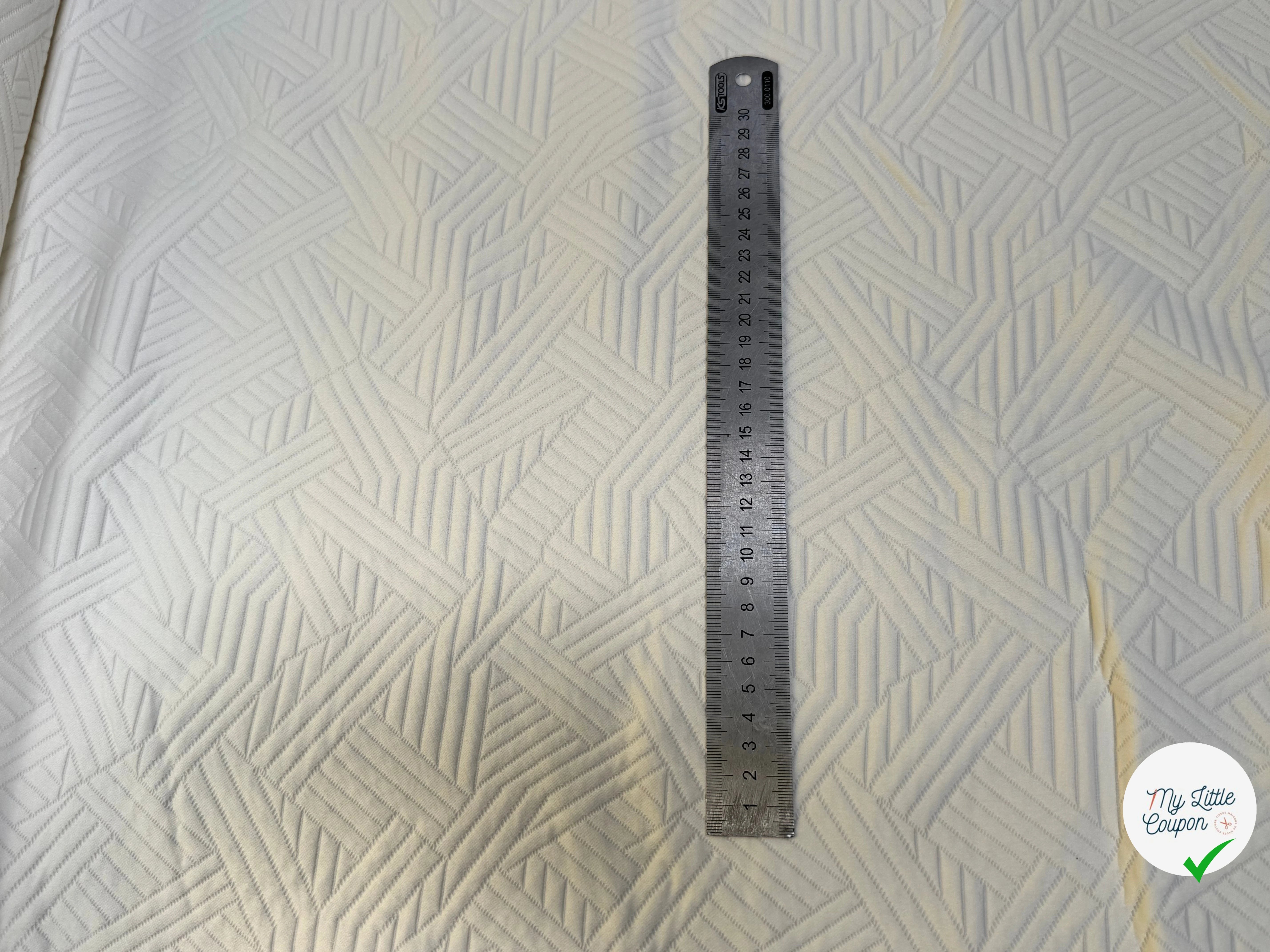 COTON JACQUARD DOUX STRETCH BLANC CASSÉ 69% COTON - My Little Coupon
