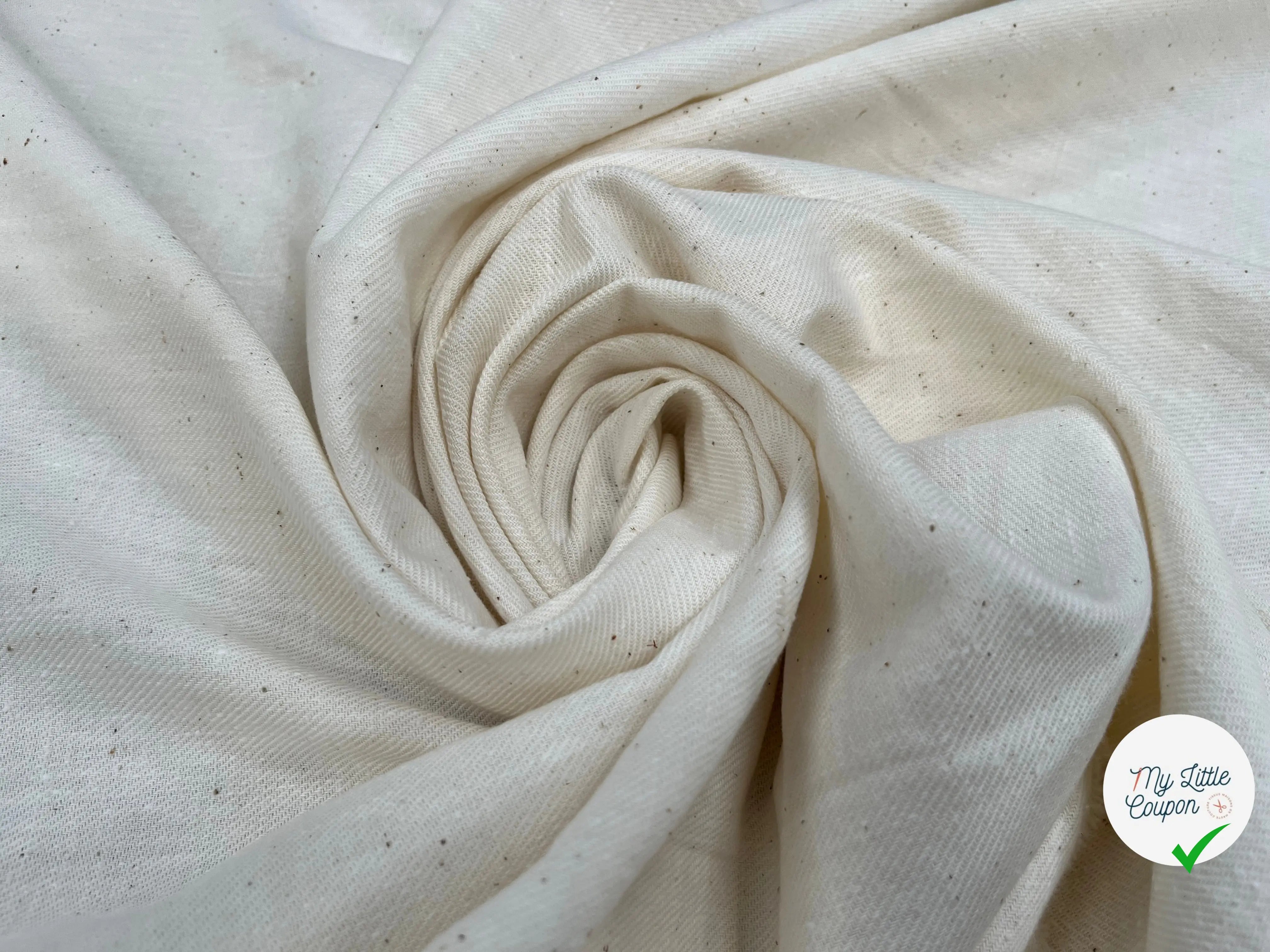 COTON JAPAN BLANC CASSÉ EFFET JEAN 110CM LAIZE - My Little Coupon