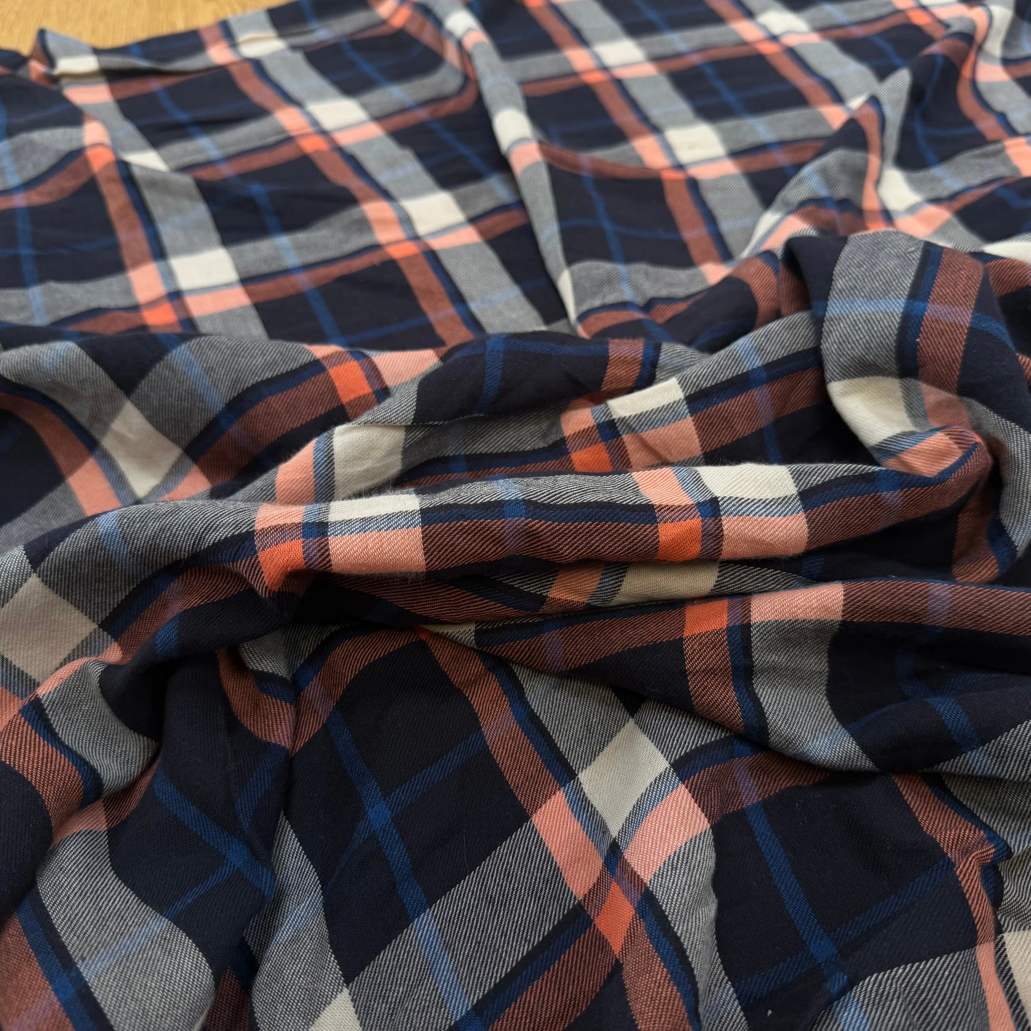 COTON JAPAN CARREAUX MARINE ORANGE - My Little Coupon