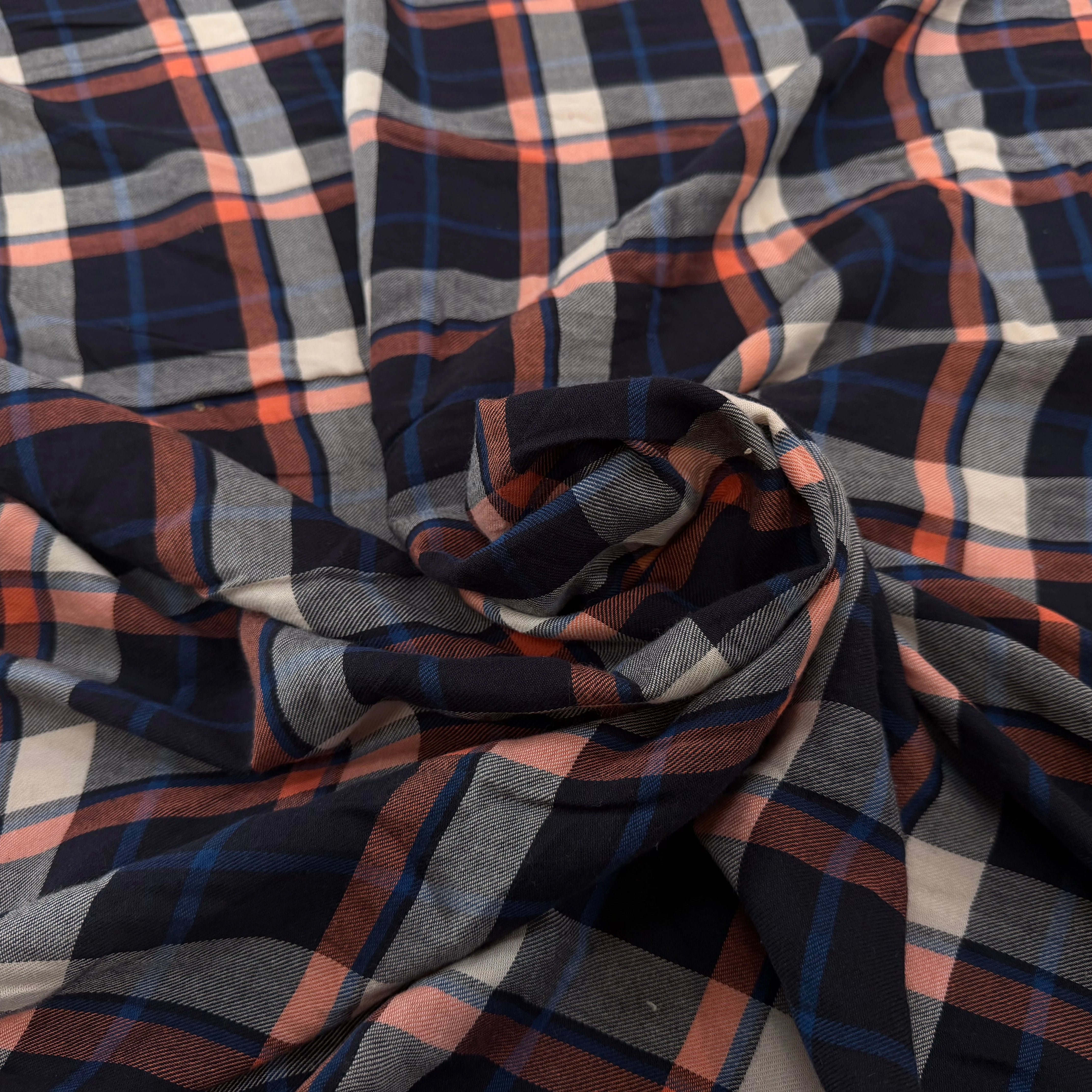 COTON JAPAN CARREAUX MARINE ORANGE - My Little Coupon