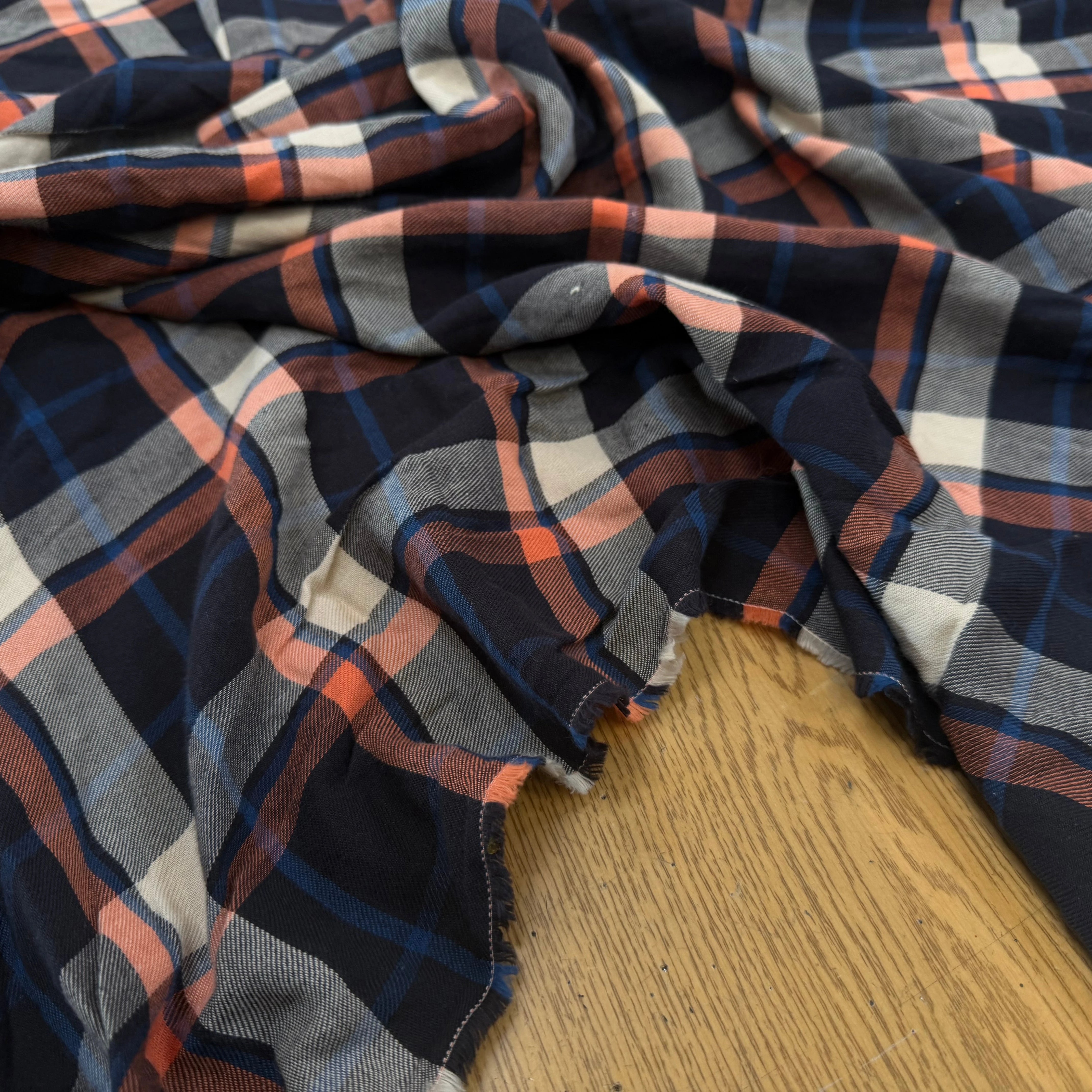 COTON JAPAN CARREAUX MARINE ORANGE - My Little Coupon