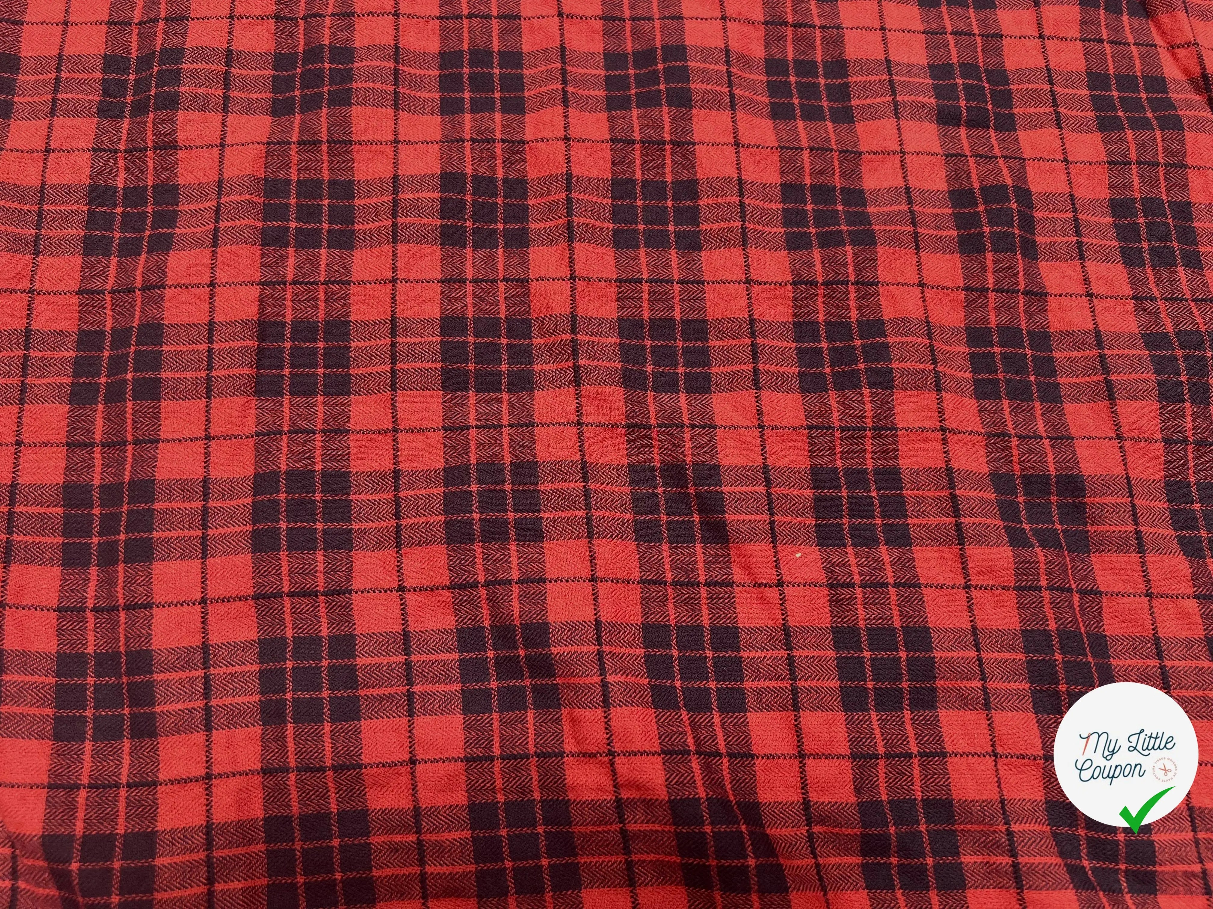 COTON JAPONAIS CHEVRON ROUGE ET NOIR - My Little Coupon