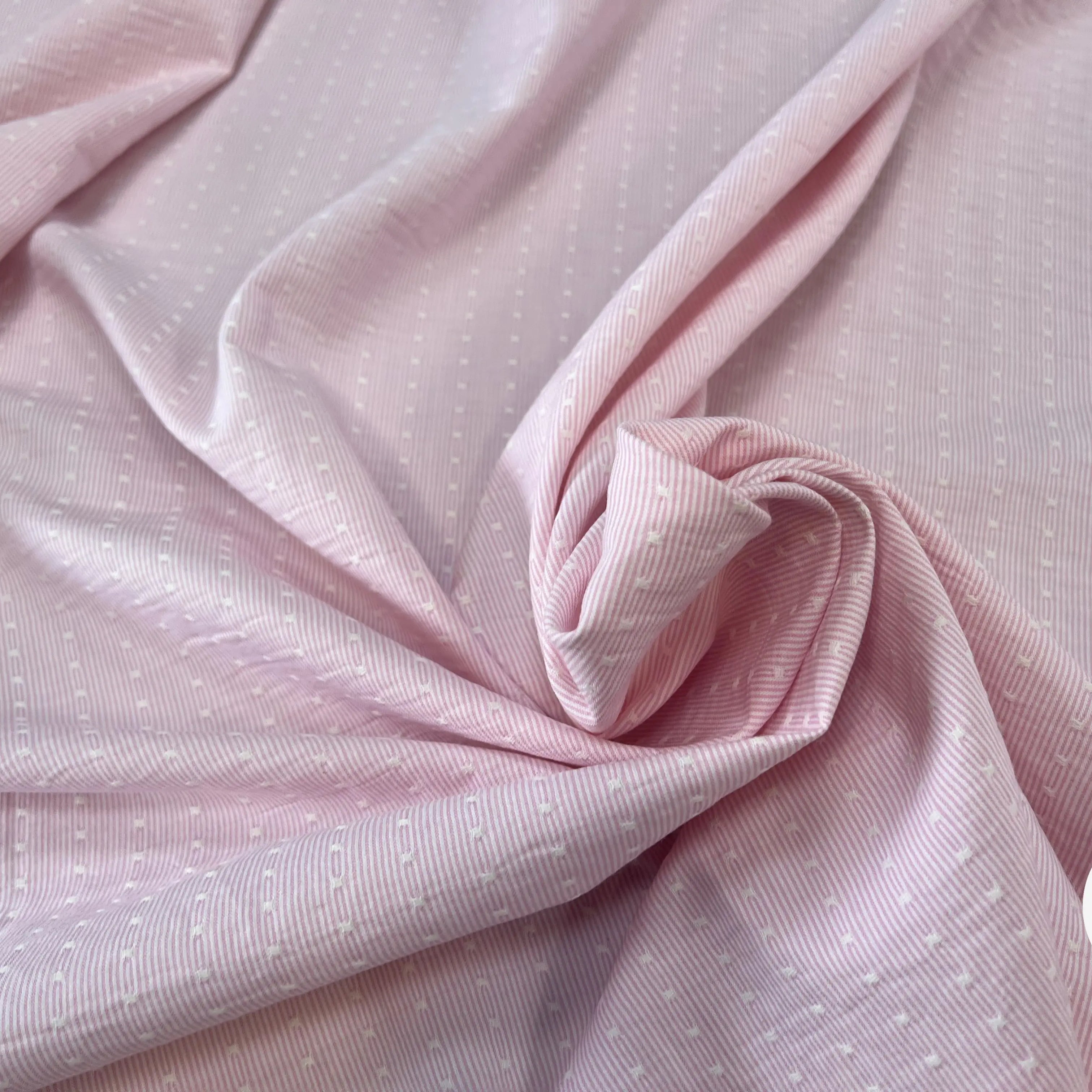 COTON LEGER BIO RAYURES PLUMETIS ATLANTIS ROSE - My Little Coupon