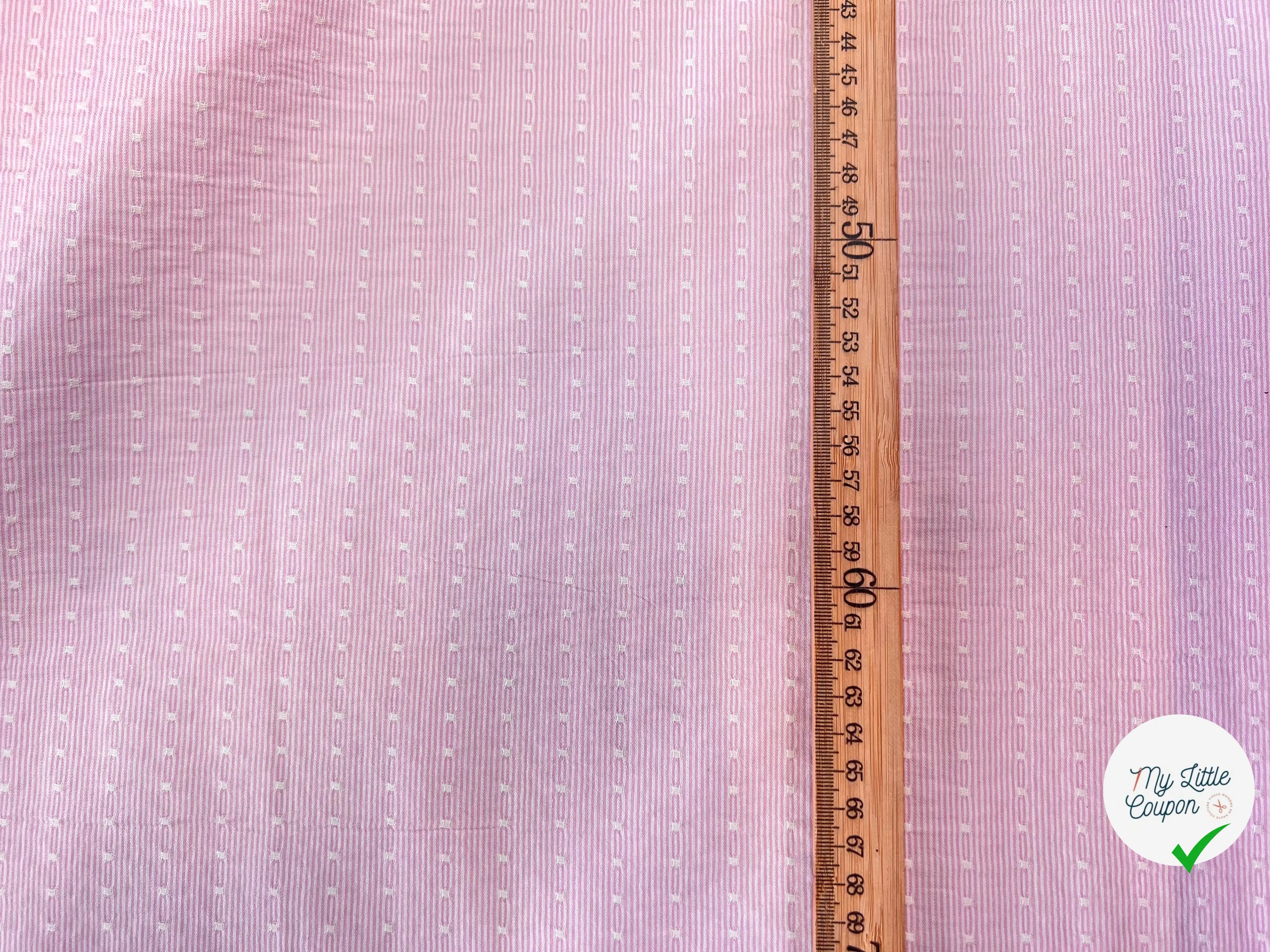 COTON LEGER BIO RAYURES PLUMETIS ATLANTIS ROSE - My Little Coupon