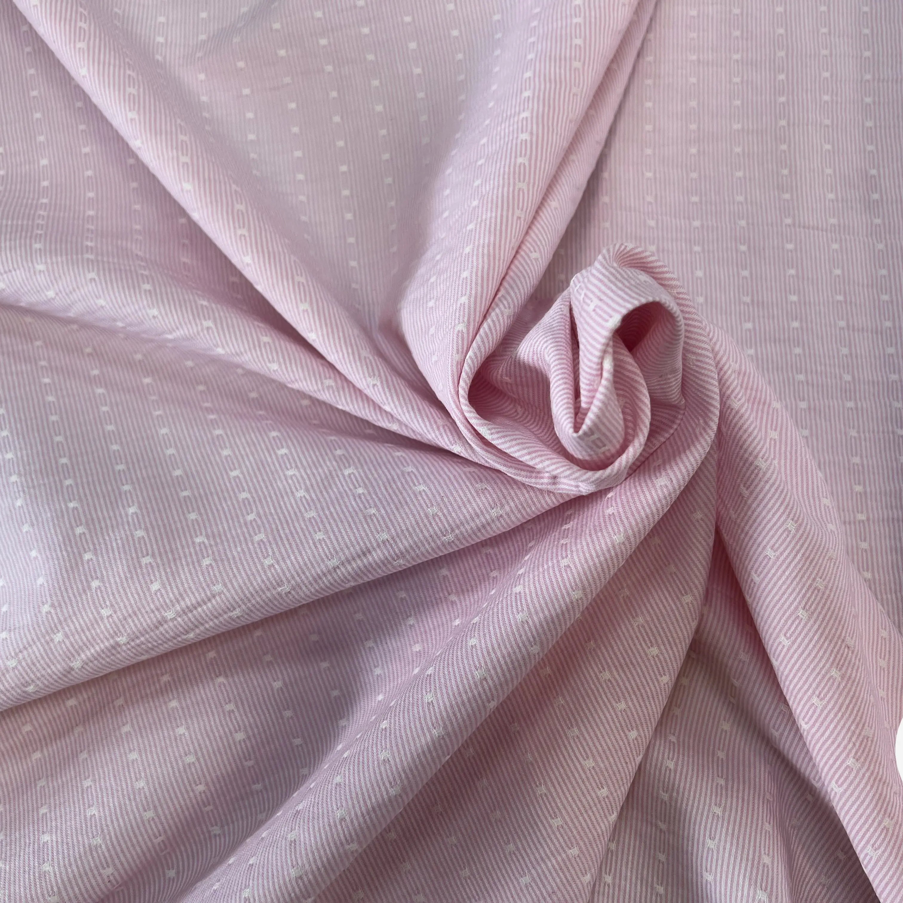 COTON LEGER BIO RAYURES PLUMETIS ATLANTIS ROSE - My Little Coupon