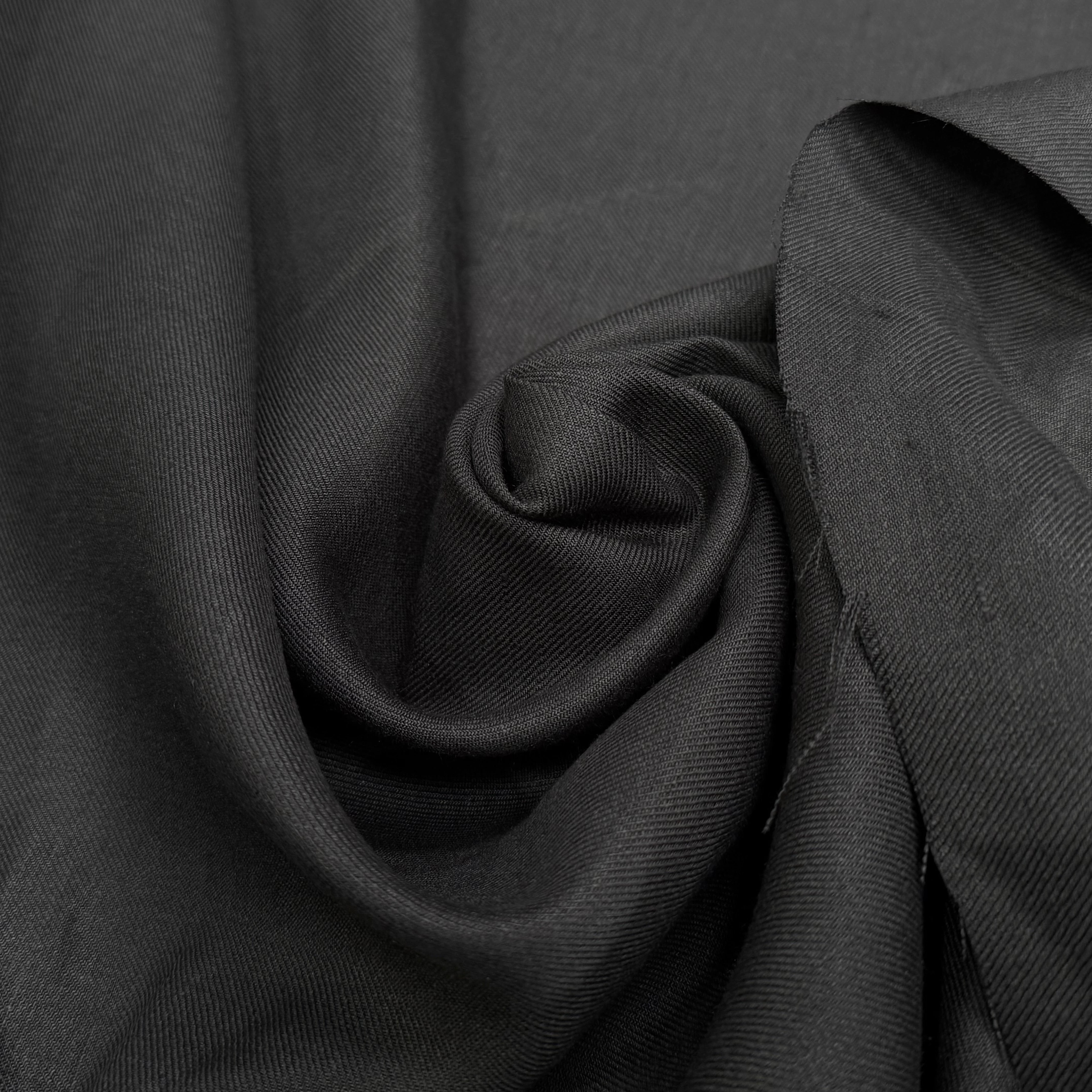 COTON LIN SERGÉ NOIR ANTHRACITE - My Little Coupon