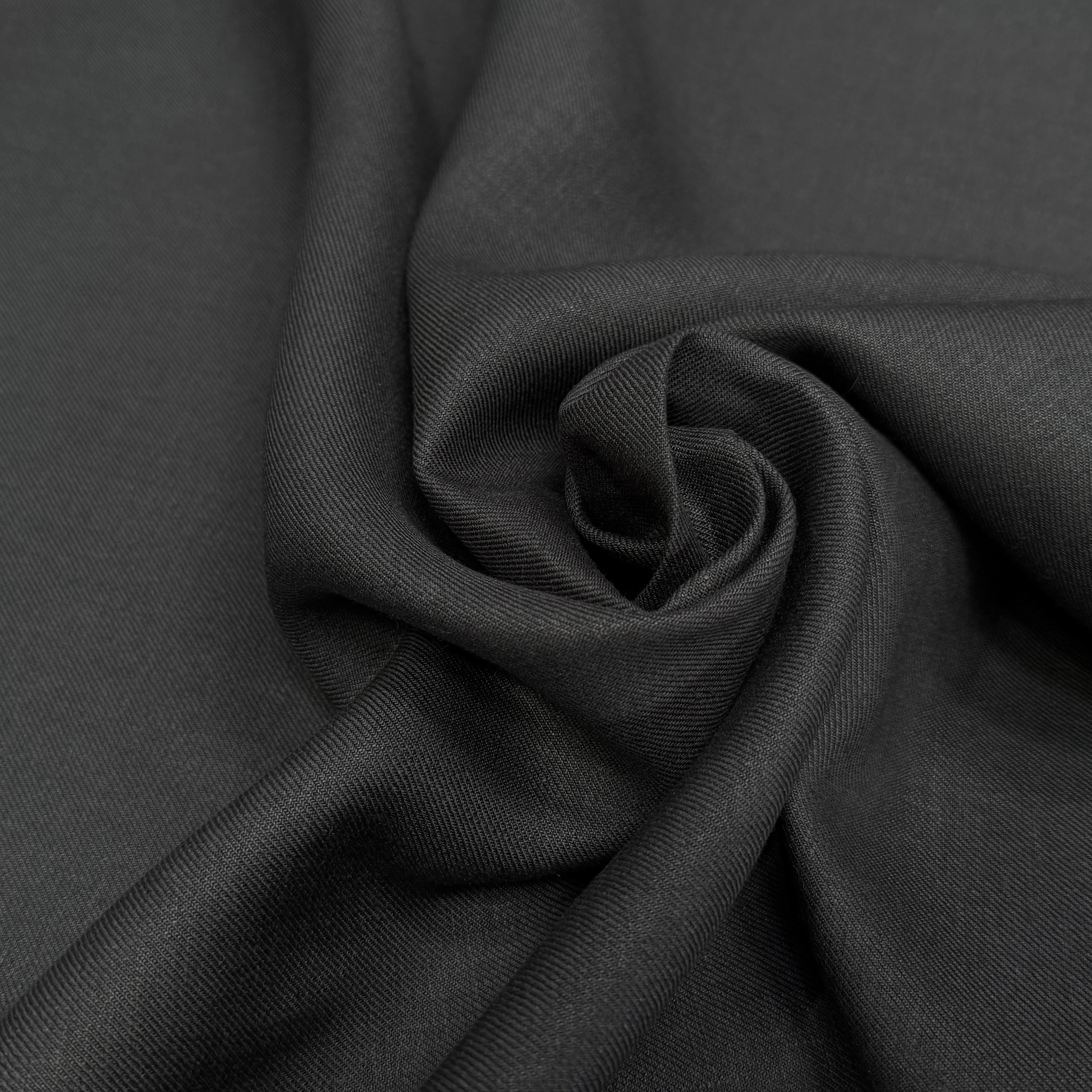 COTON LIN SERGÉ NOIR ANTHRACITE - My Little Coupon