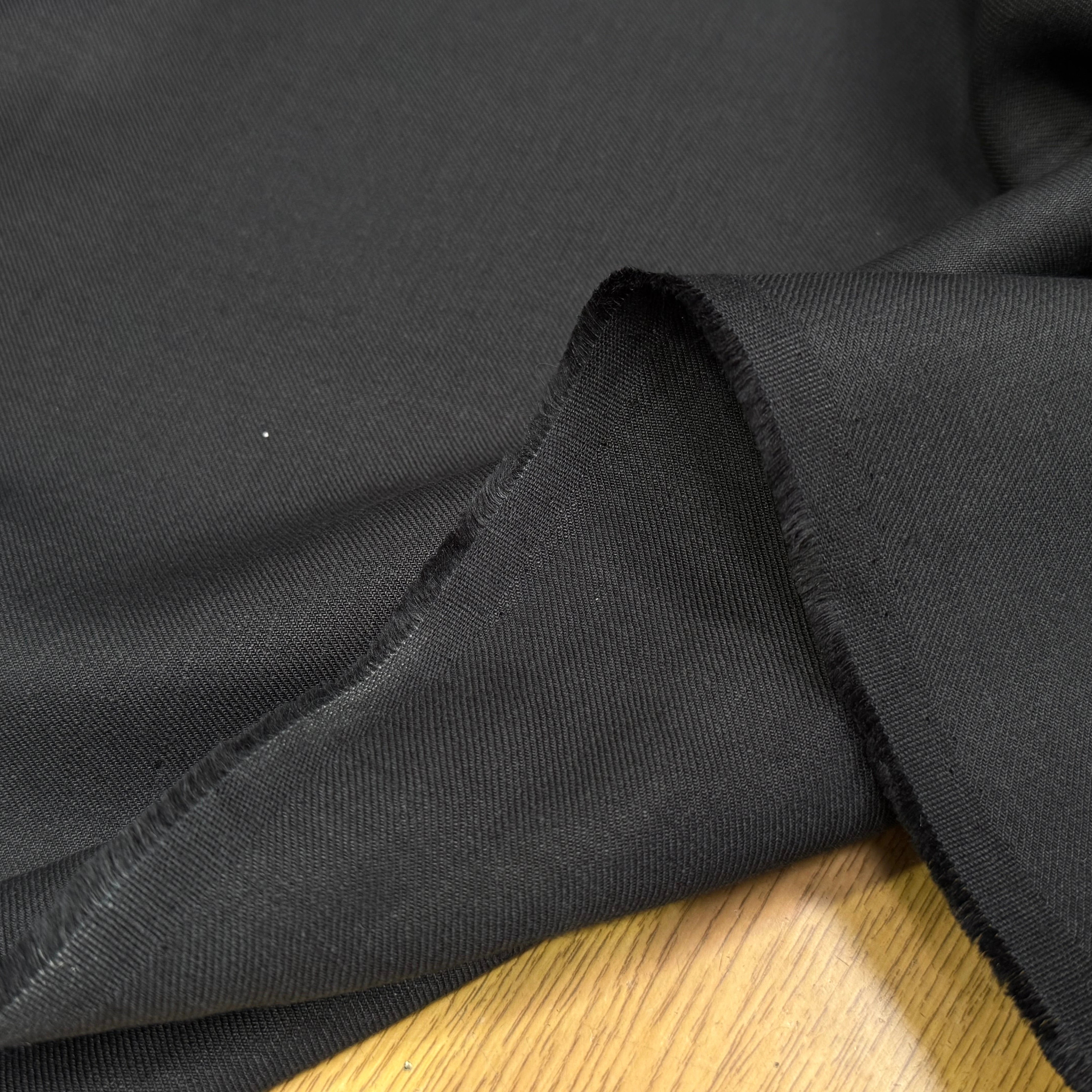 COTON LIN SERGÉ NOIR ANTHRACITE - My Little Coupon