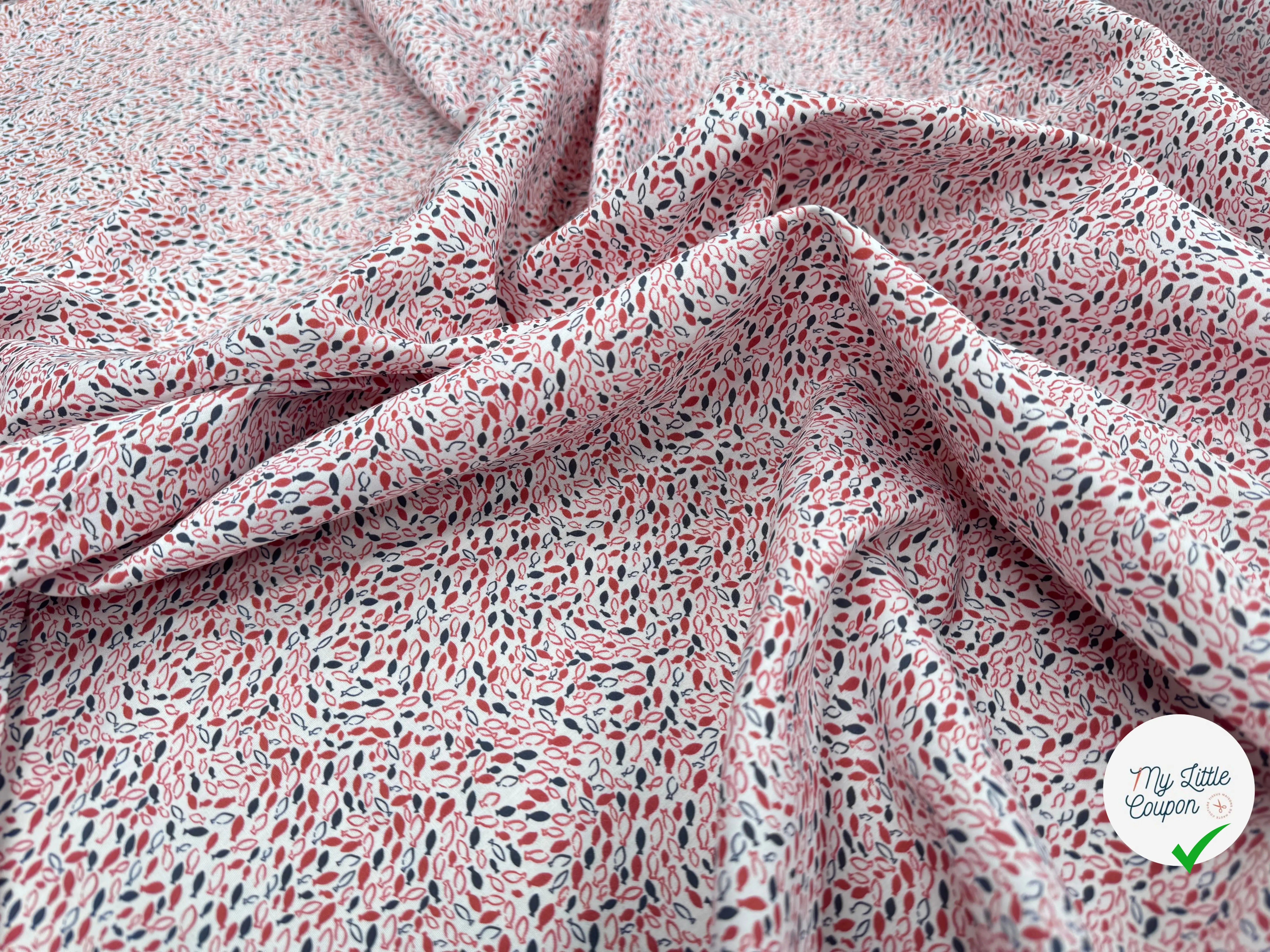 COTON MOTIF PETITS POISSONS - My Little Coupon