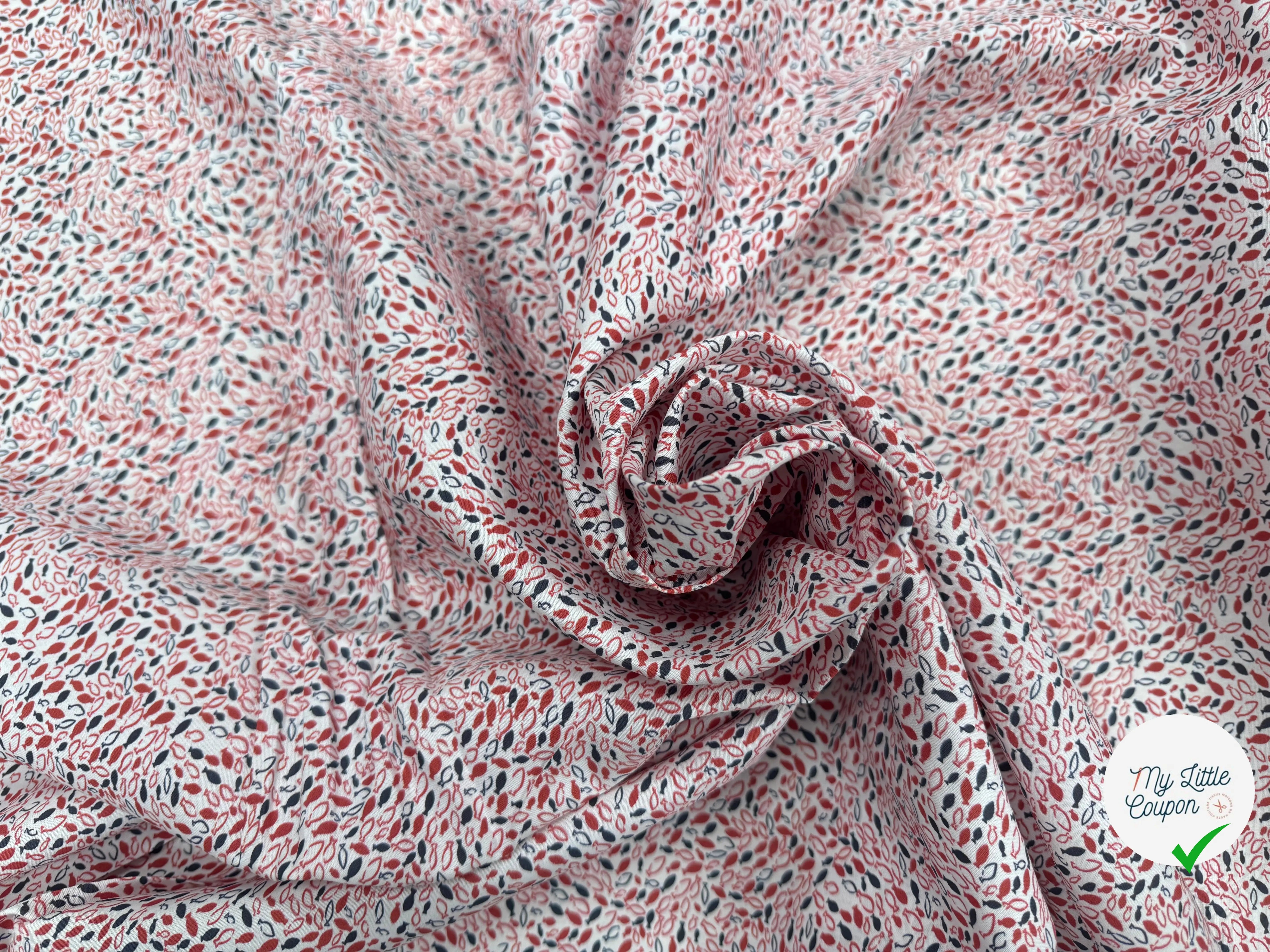 COTON MOTIF PETITS POISSONS - My Little Coupon