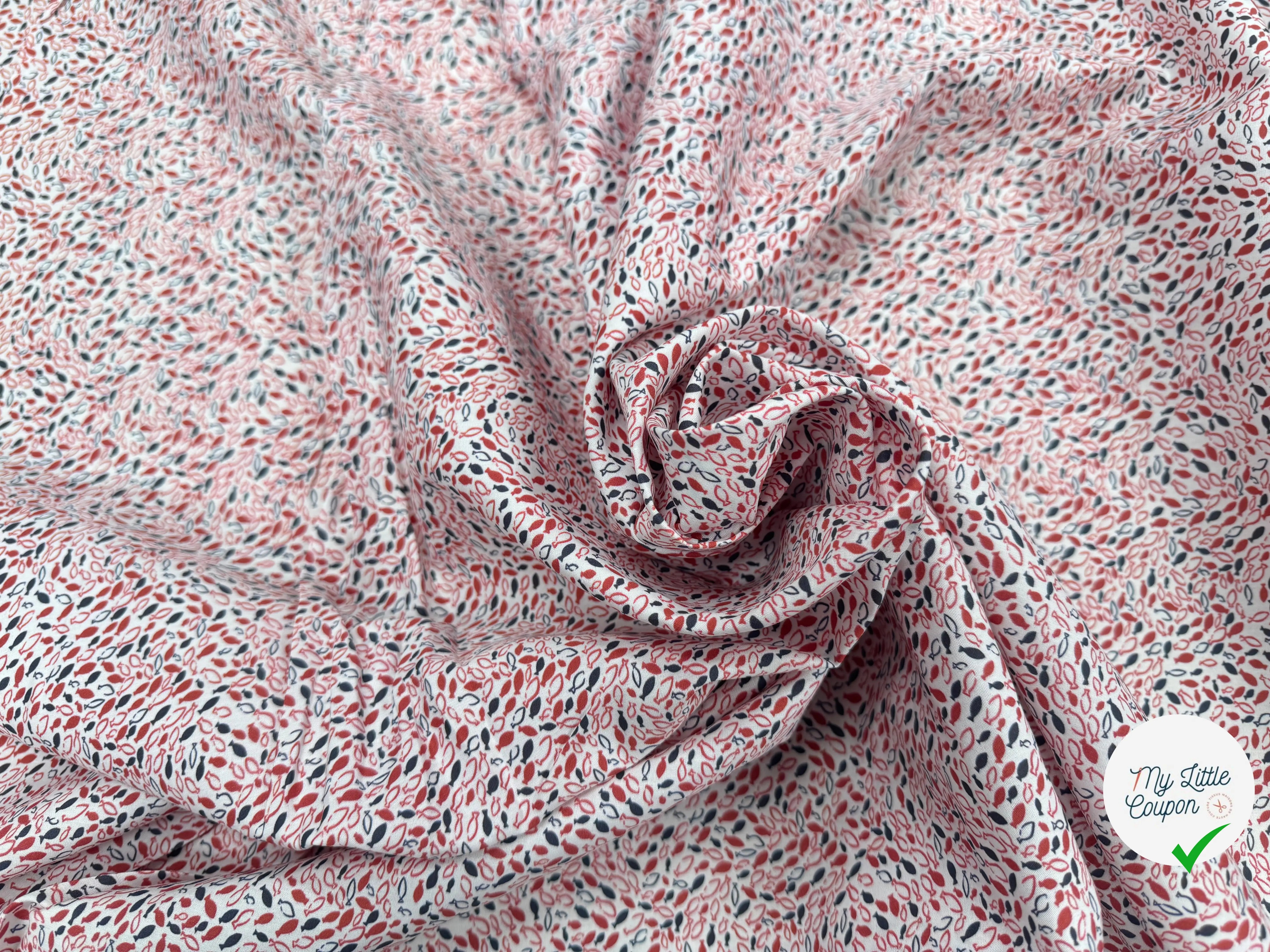 COTON MOTIF PETITS POISSONS - My Little Coupon