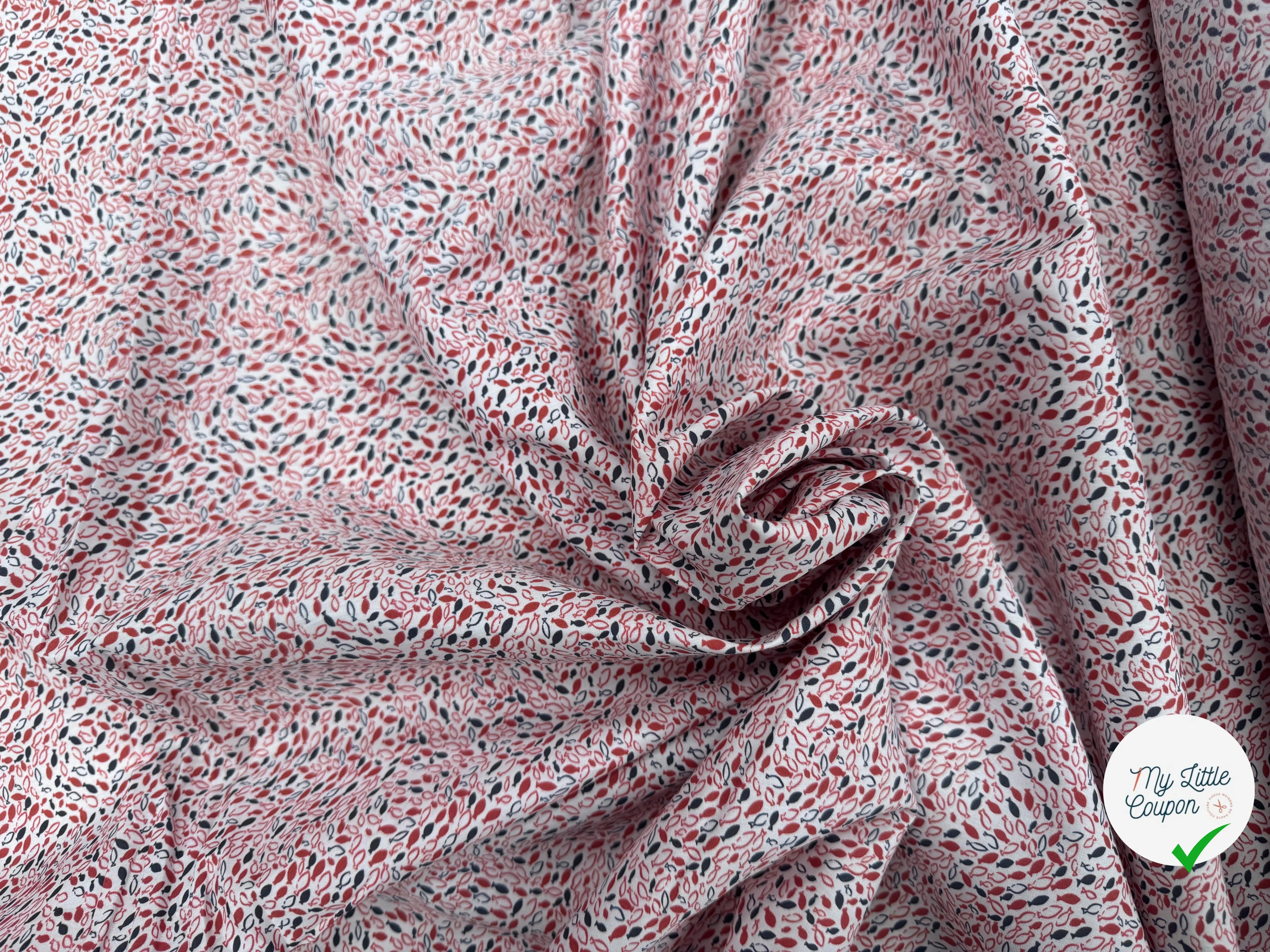 COTON MOTIF PETITS POISSONS - My Little Coupon