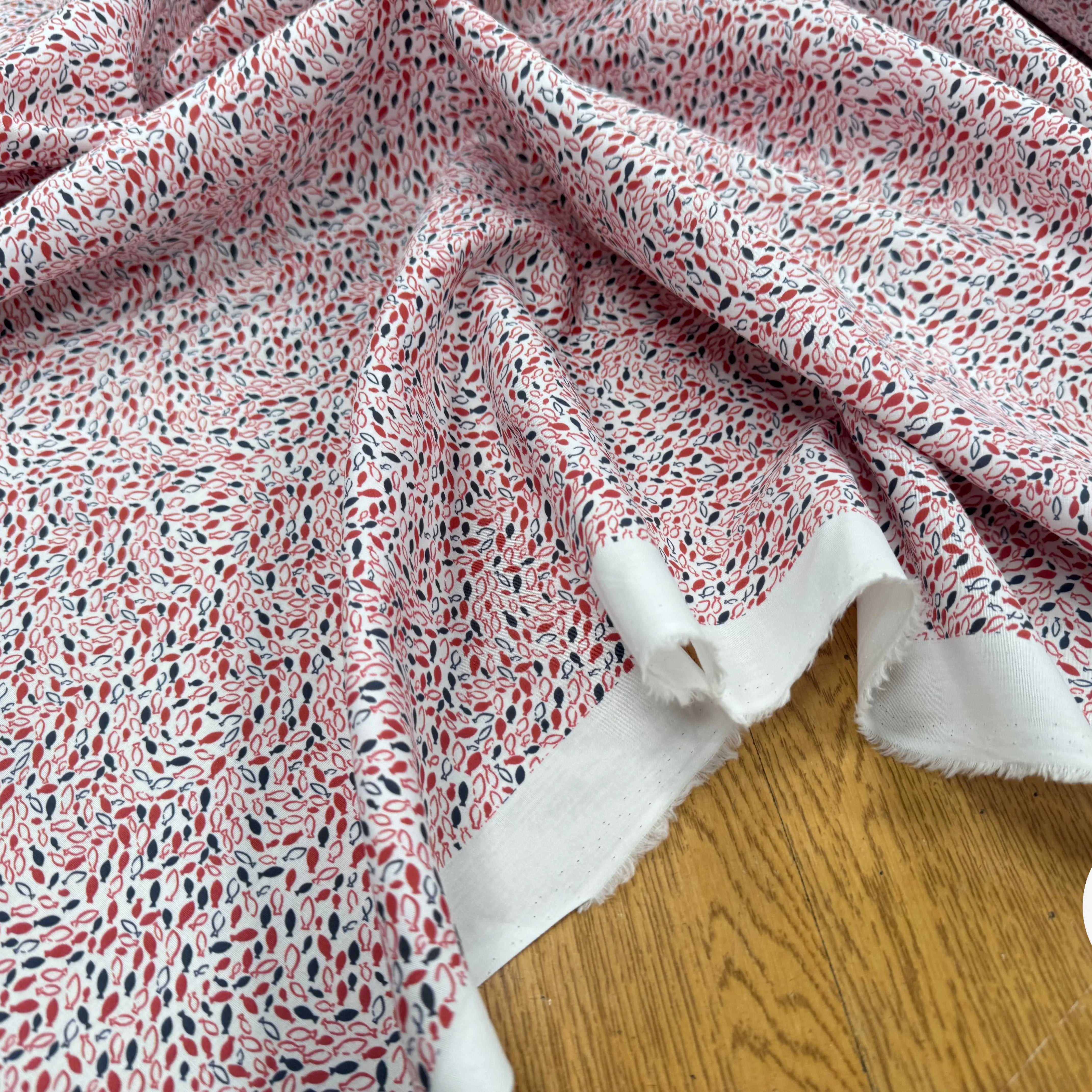 COTON MOTIF PETITS POISSONS - My Little Coupon