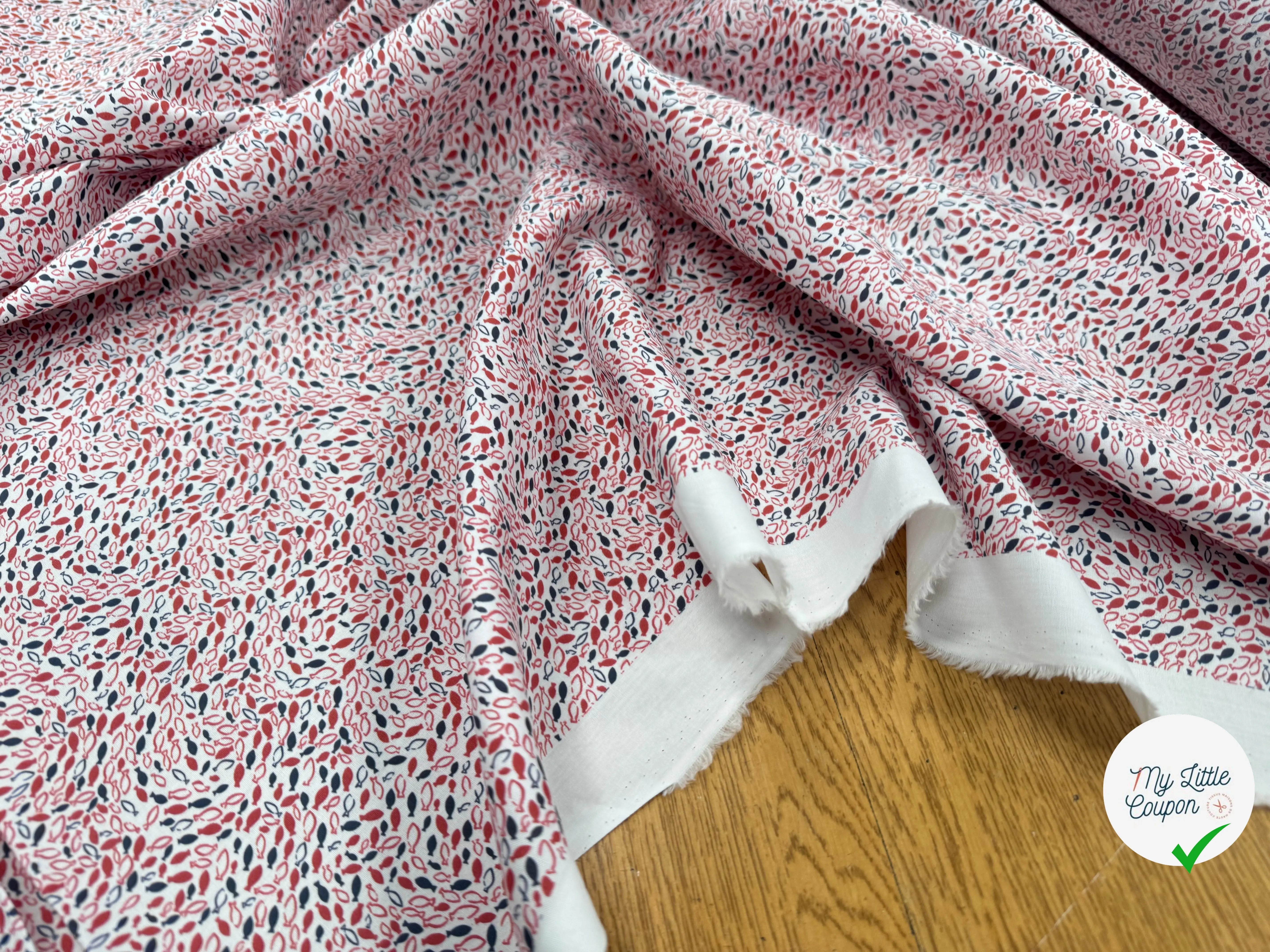 COTON MOTIF PETITS POISSONS - My Little Coupon