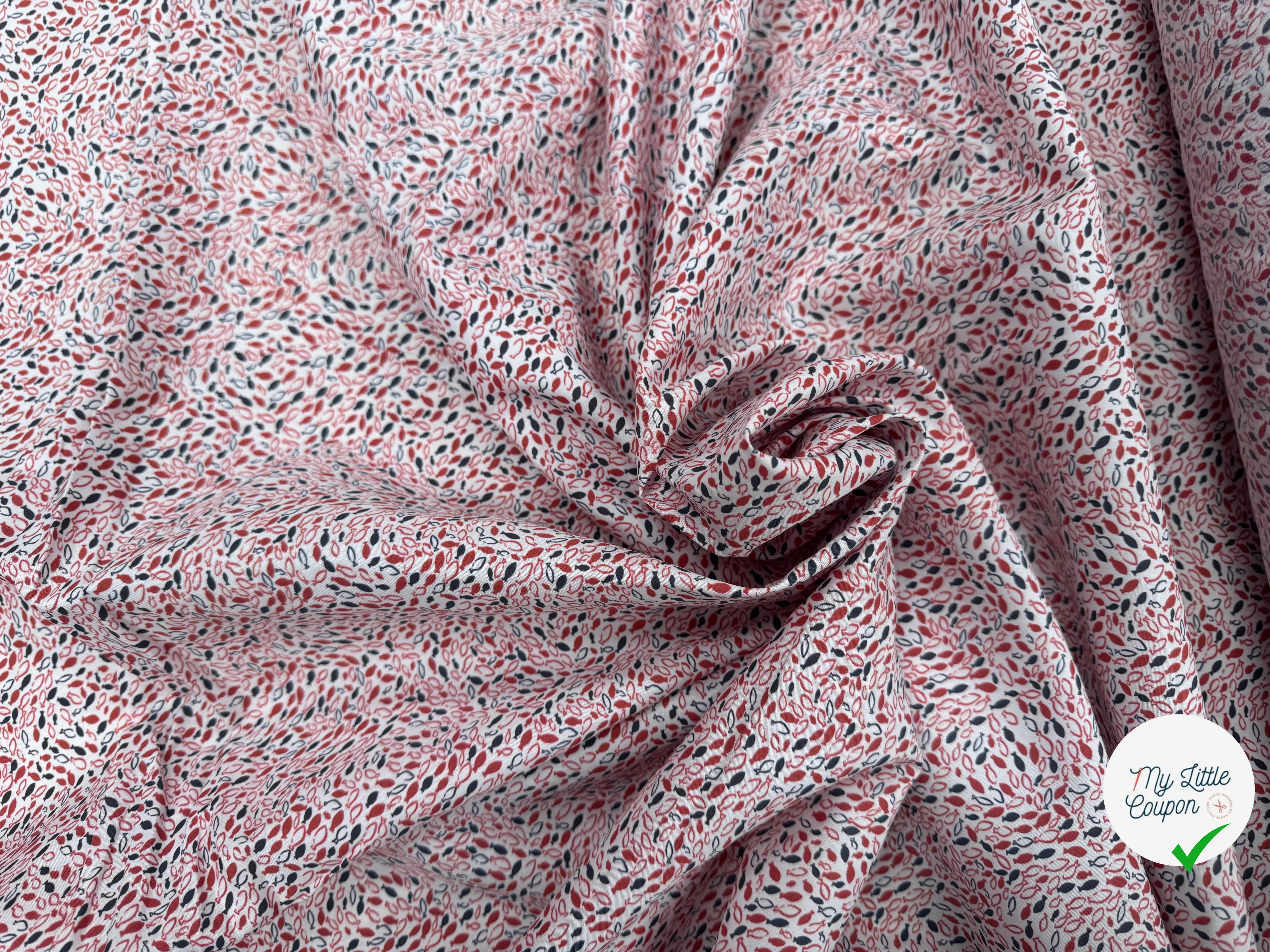 COTON MOTIF PETITS POISSONS - My Little Coupon
