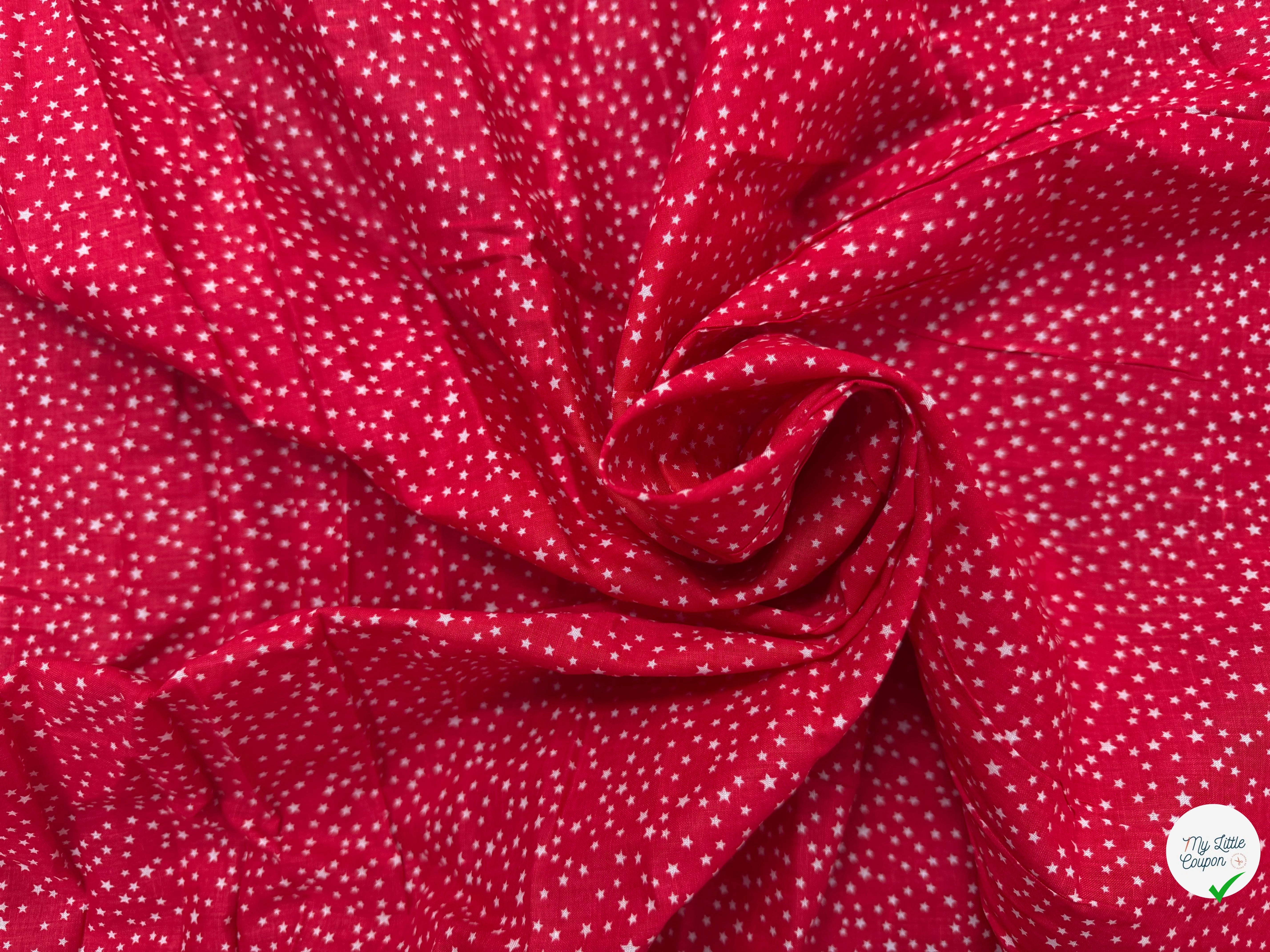 COTON ROUGE ÉTOILÉ BLANC - My Little Coupon