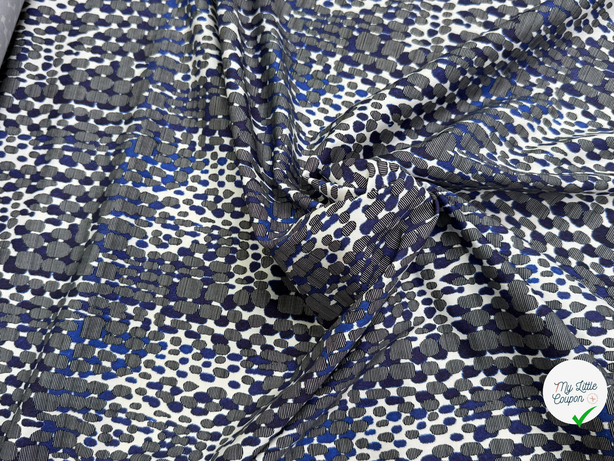 COTON STRETCH IMPRIMÉ CROCO BLEU ARTEMIDE CROCO - My Little Coupon