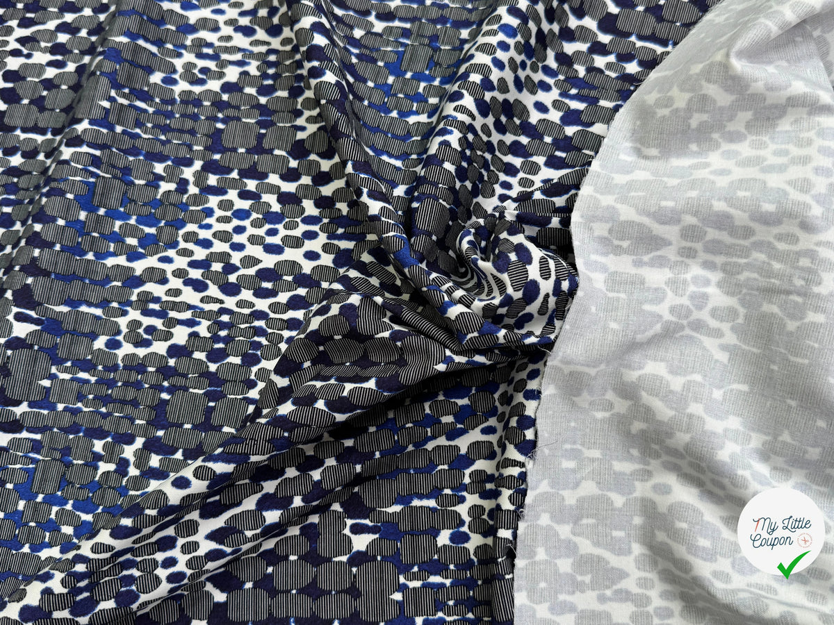 COTON STRETCH IMPRIMÉ CROCO BLEU ARTEMIDE CROCO - My Little Coupon