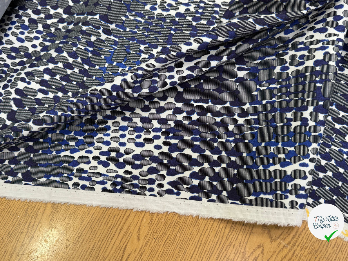 COTON STRETCH IMPRIMÉ CROCO BLEU ARTEMIDE CROCO - My Little Coupon