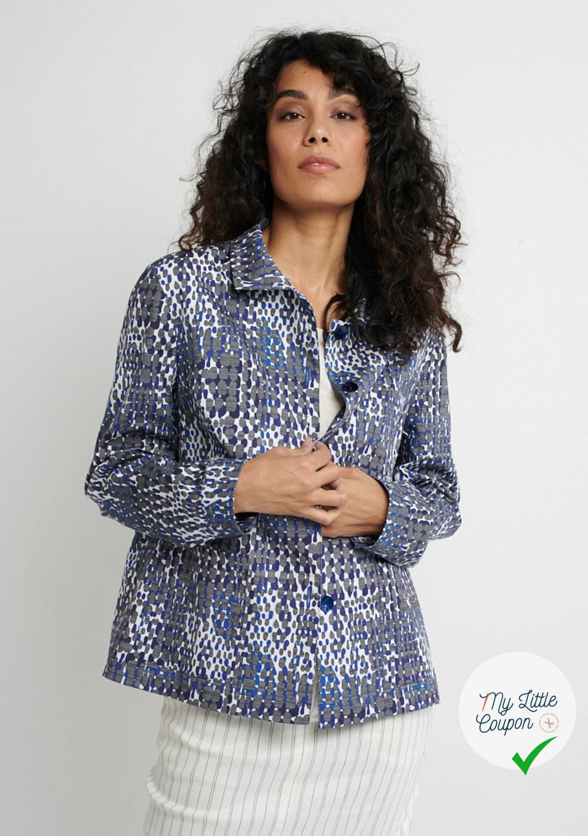 COTON STRETCH IMPRIMÉ CROCO BLEU ARTEMIDE CROCO - My Little Coupon