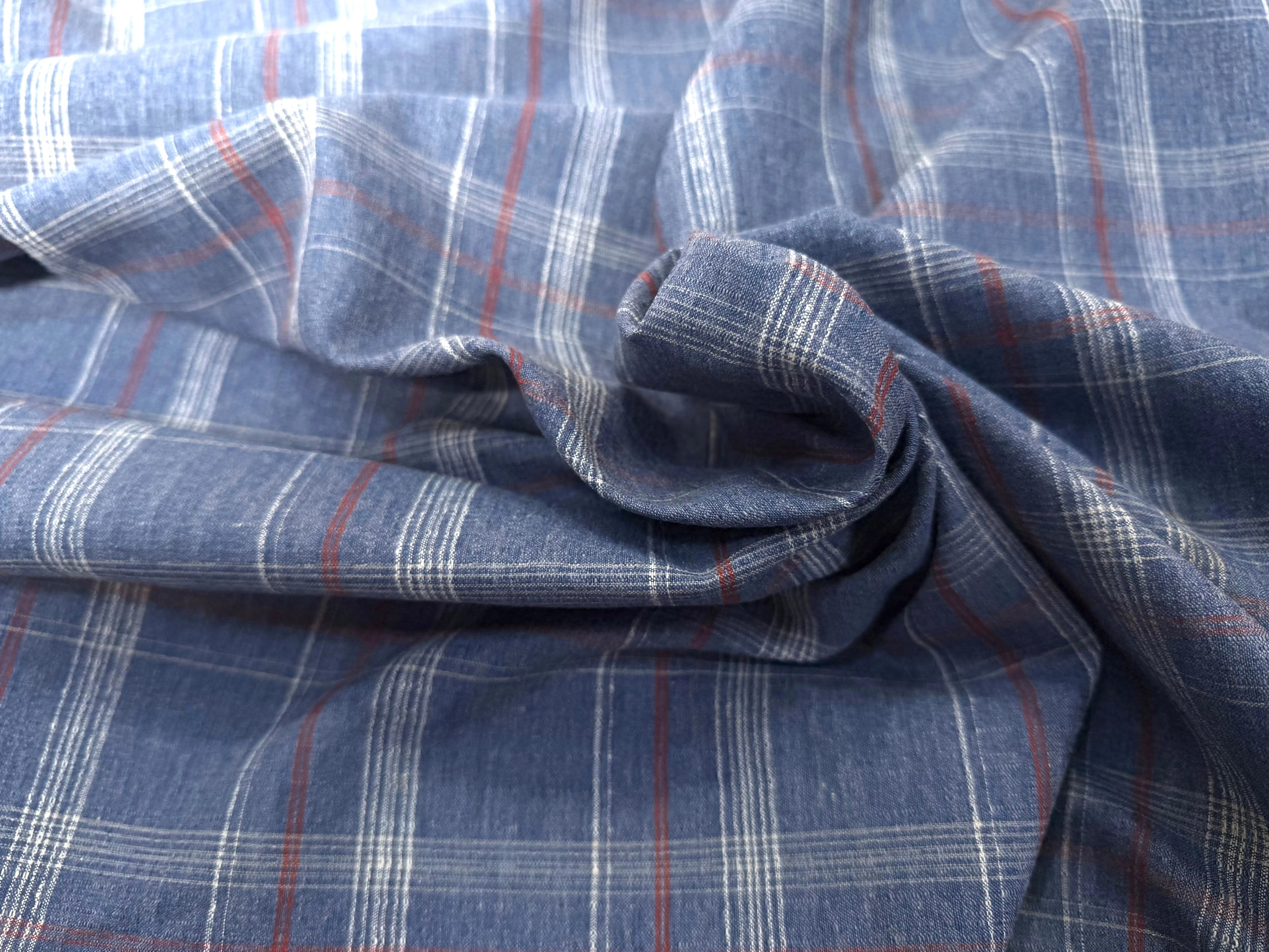 COTON SUR CHEMISE BLEU CAREAUX - My Little Coupon
