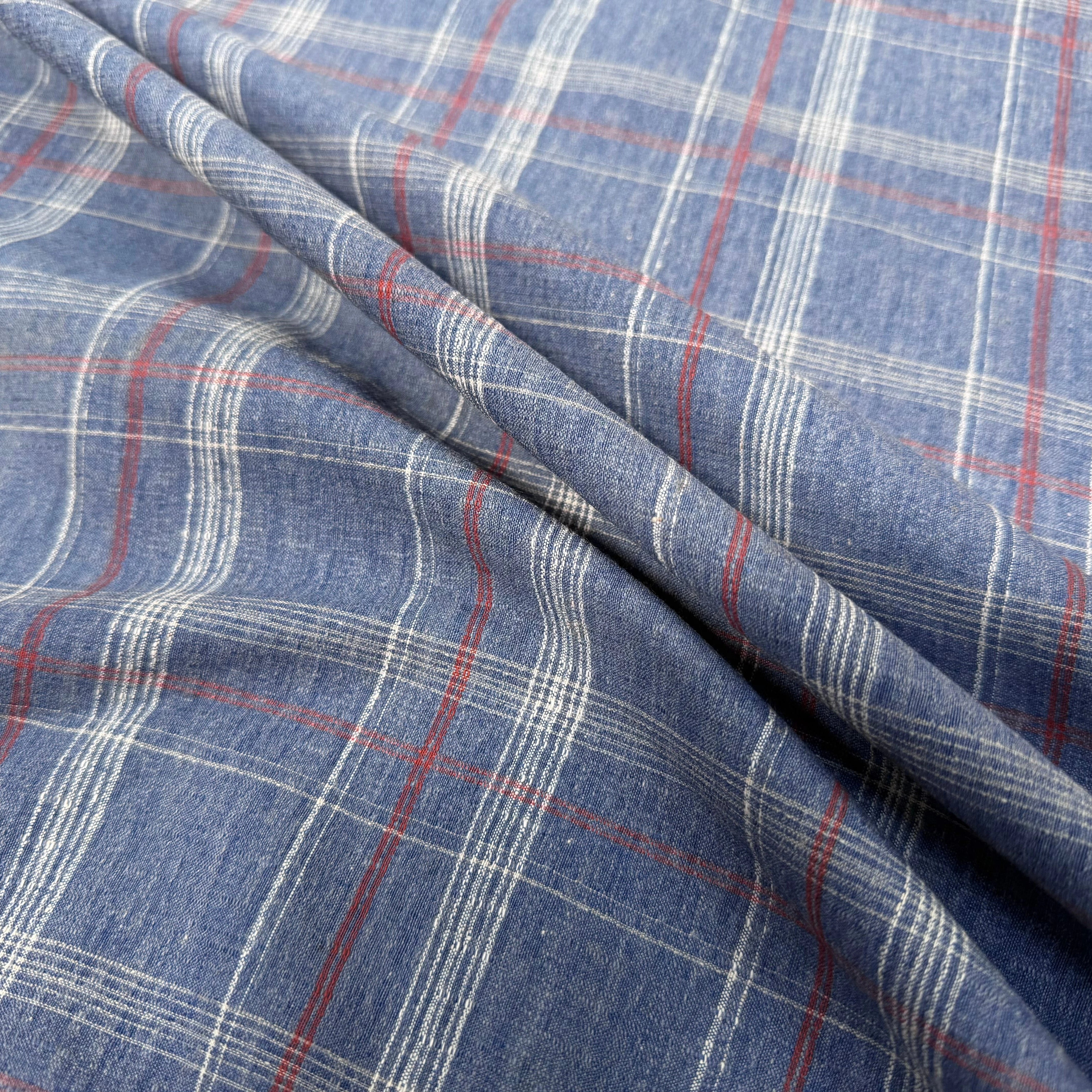 COTON SUR CHEMISE BLEU CAREAUX - My Little Coupon