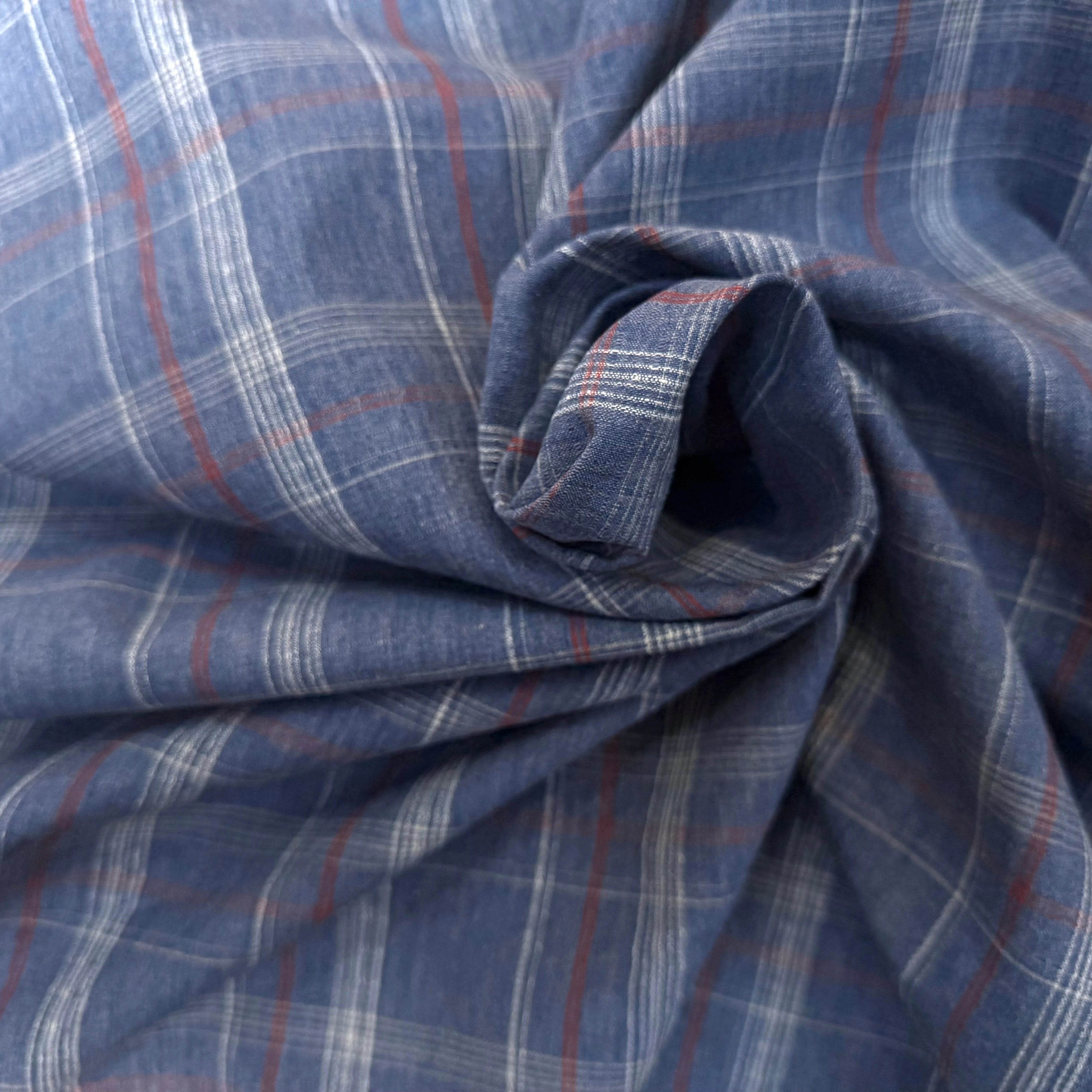 COTON SUR CHEMISE BLEU CAREAUX - My Little Coupon