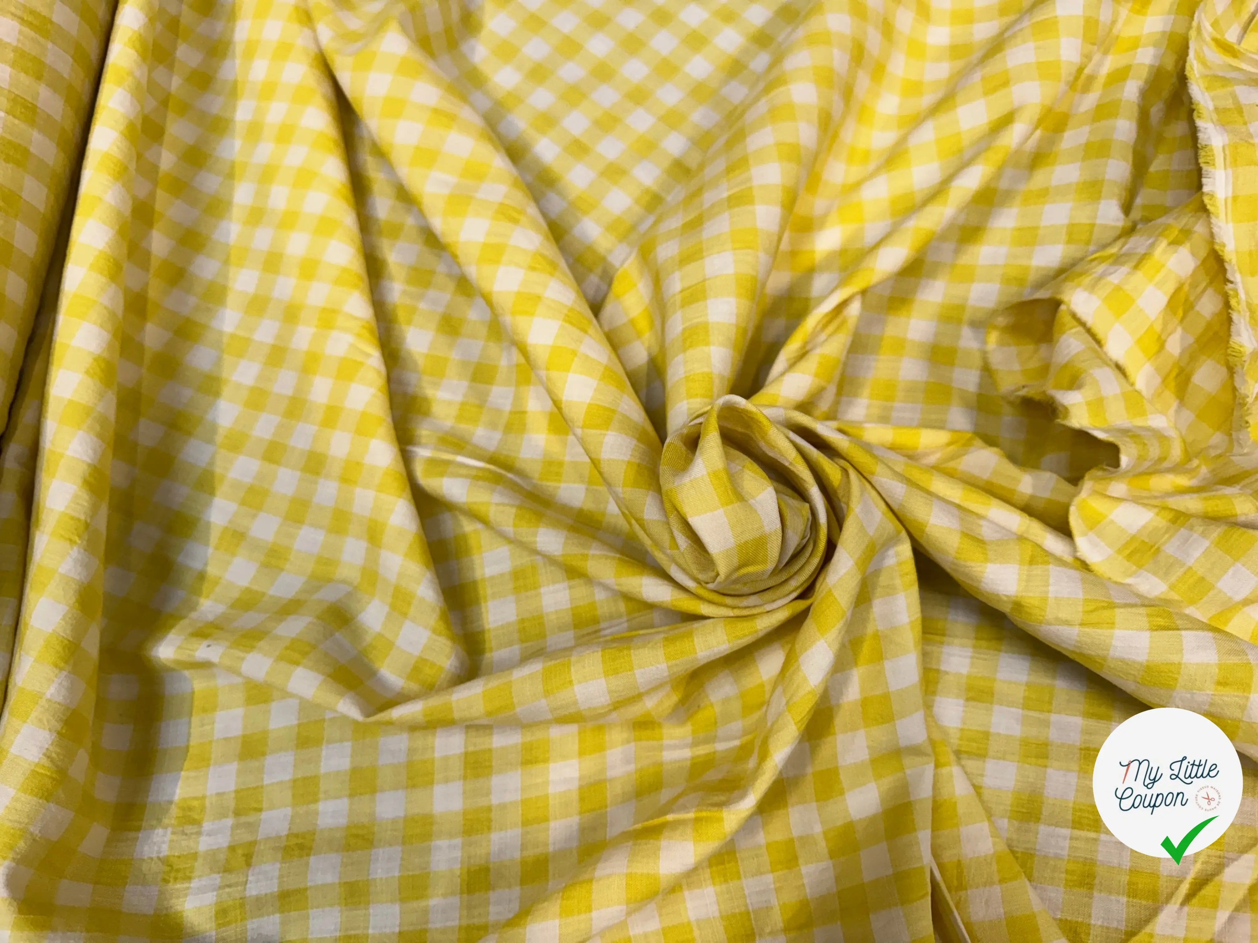COTON VICHY JAUNE - My Little Coupon
