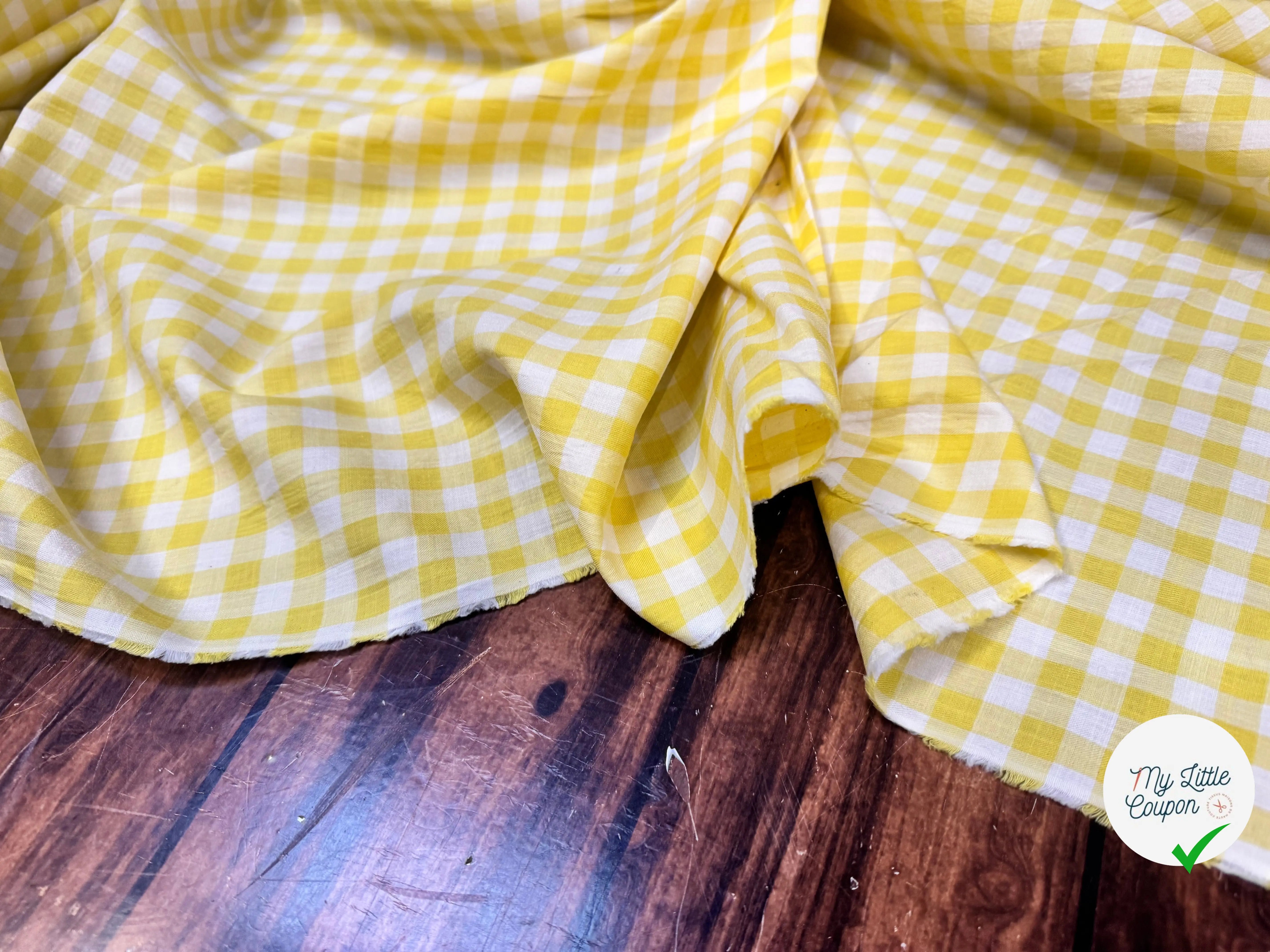 COTON VICHY JAUNE - My Little Coupon