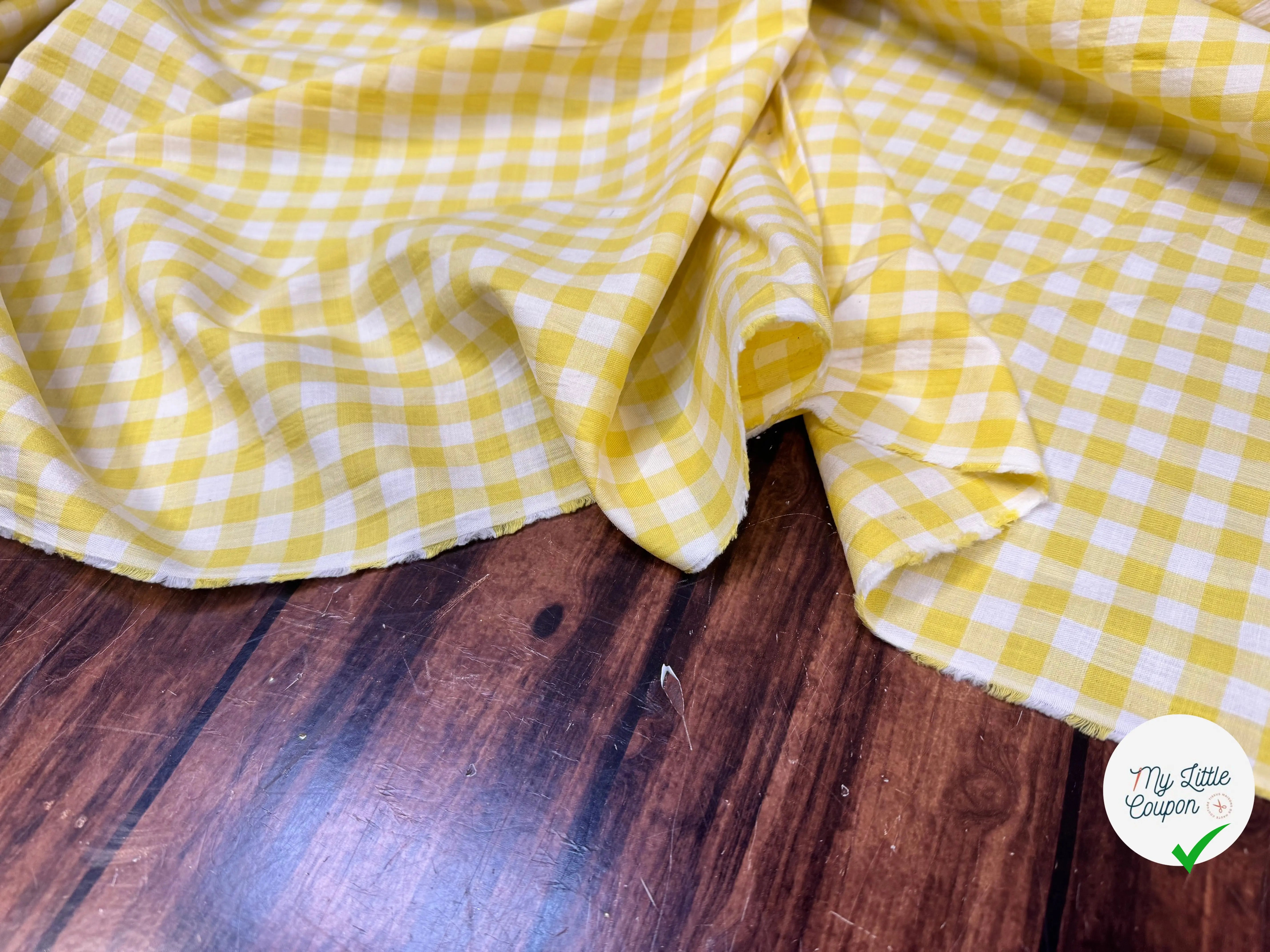 COTON VICHY JAUNE - My Little Coupon