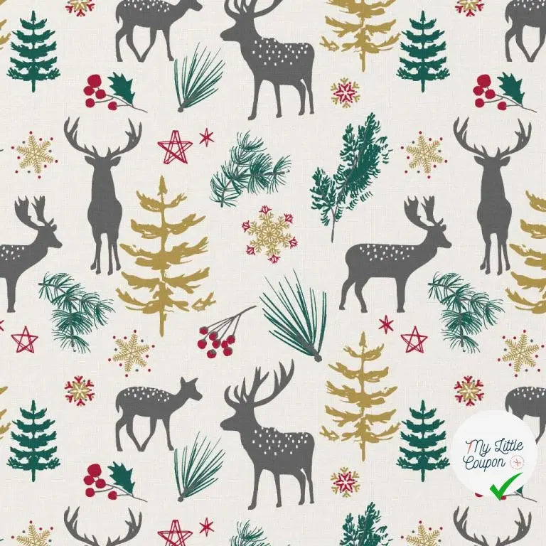 COTONNADE AGGRIM ECRU / ROUGE 1E D6 150 - My Little Coupon