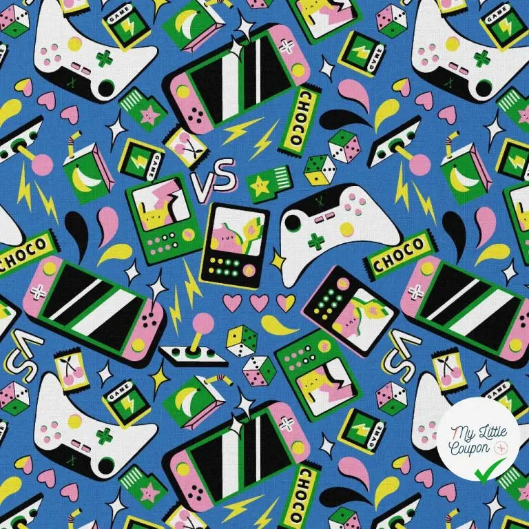 COTONNADE GAMING BLEU / VERT 1B L1PAP 150 - My Little Coupon