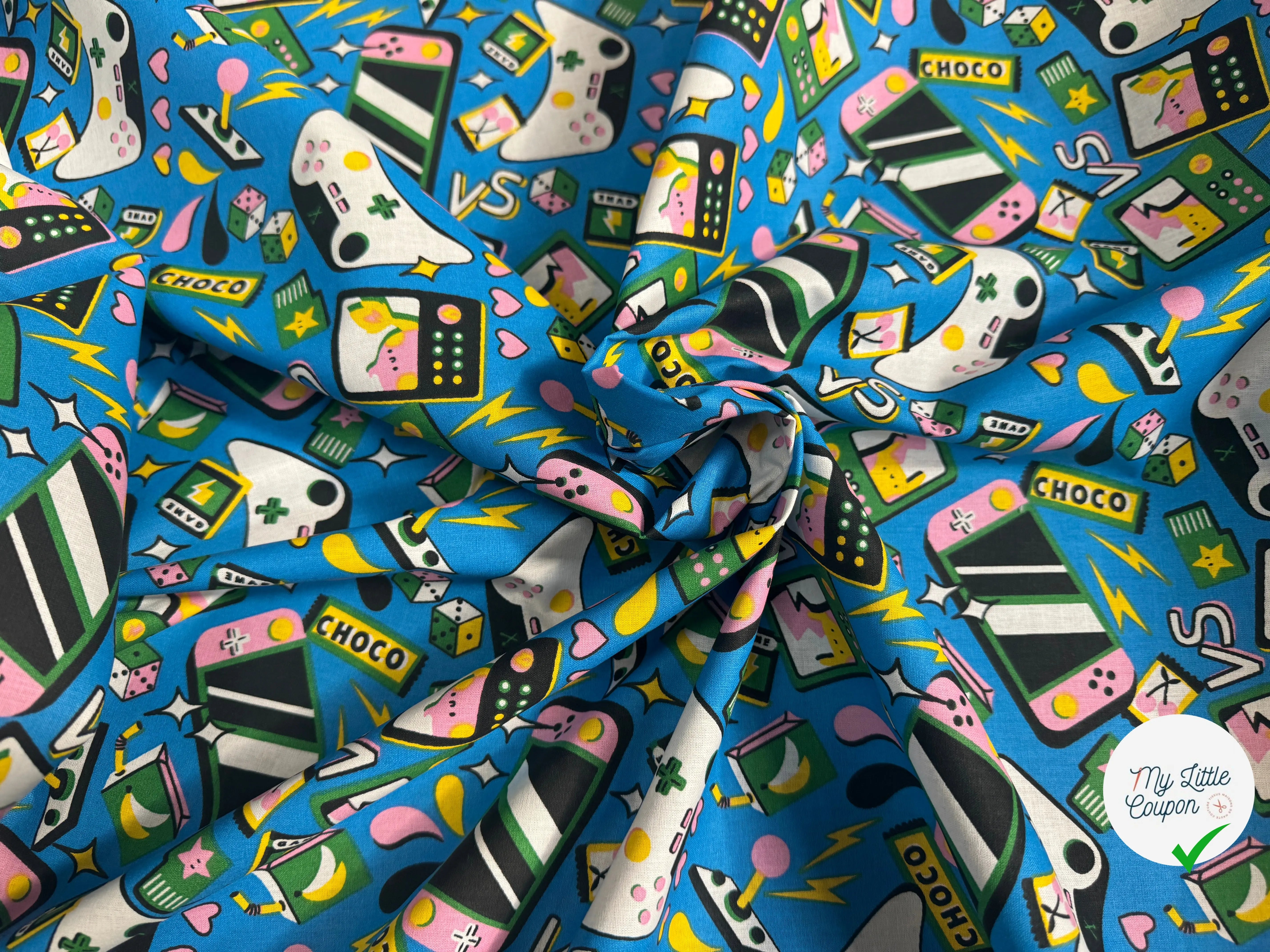 COTONNADE GAMING BLEU / VERT 1B L1PAP 150 - My Little Coupon