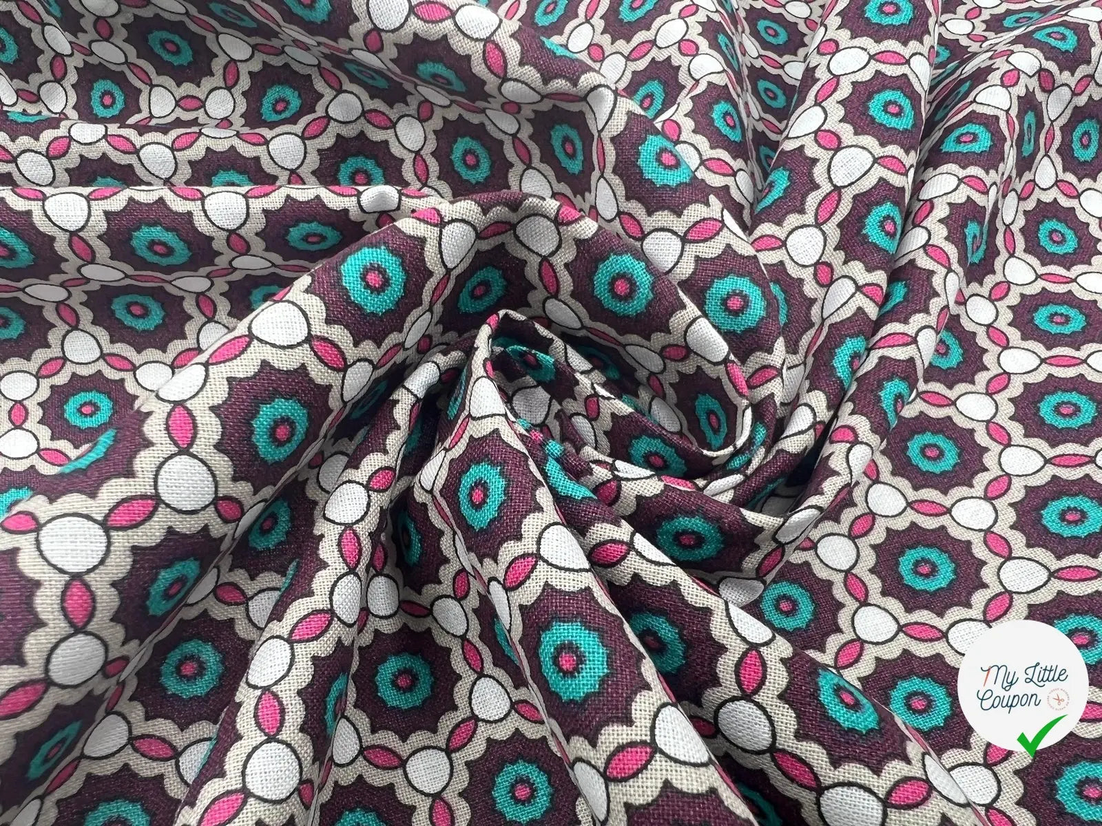 COTONNADE IMPRIMÉE FAÇON TABLIER VINTAGE - My Little Coupon - tissu - coudre