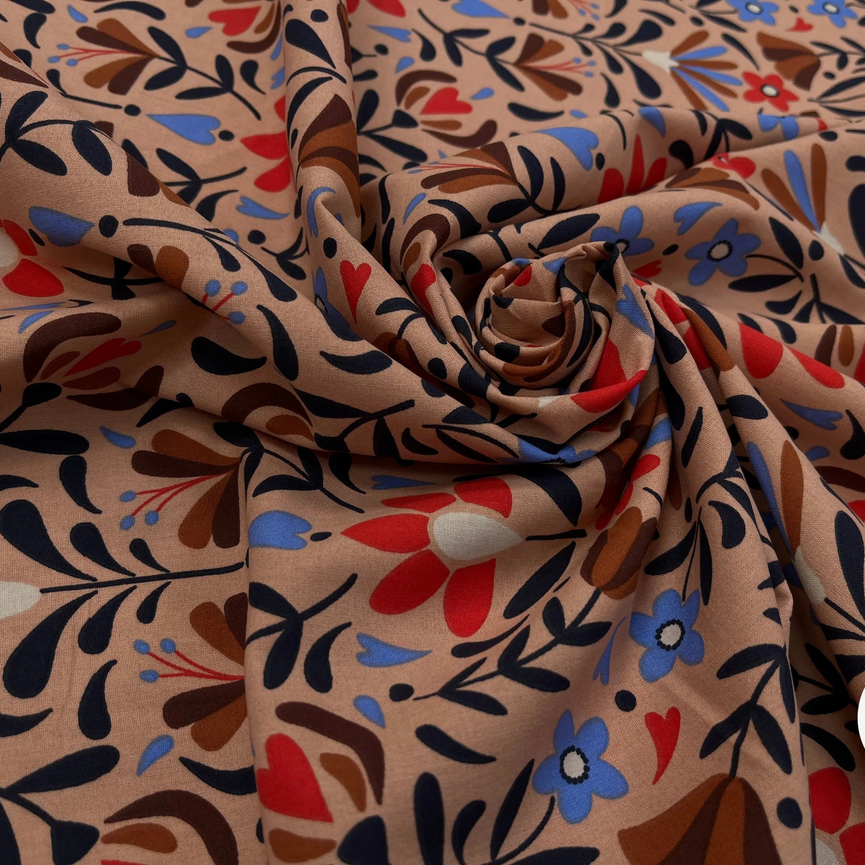 COTONNADE LAFLEUR BEIGE ET ROUGE - My Little Coupon