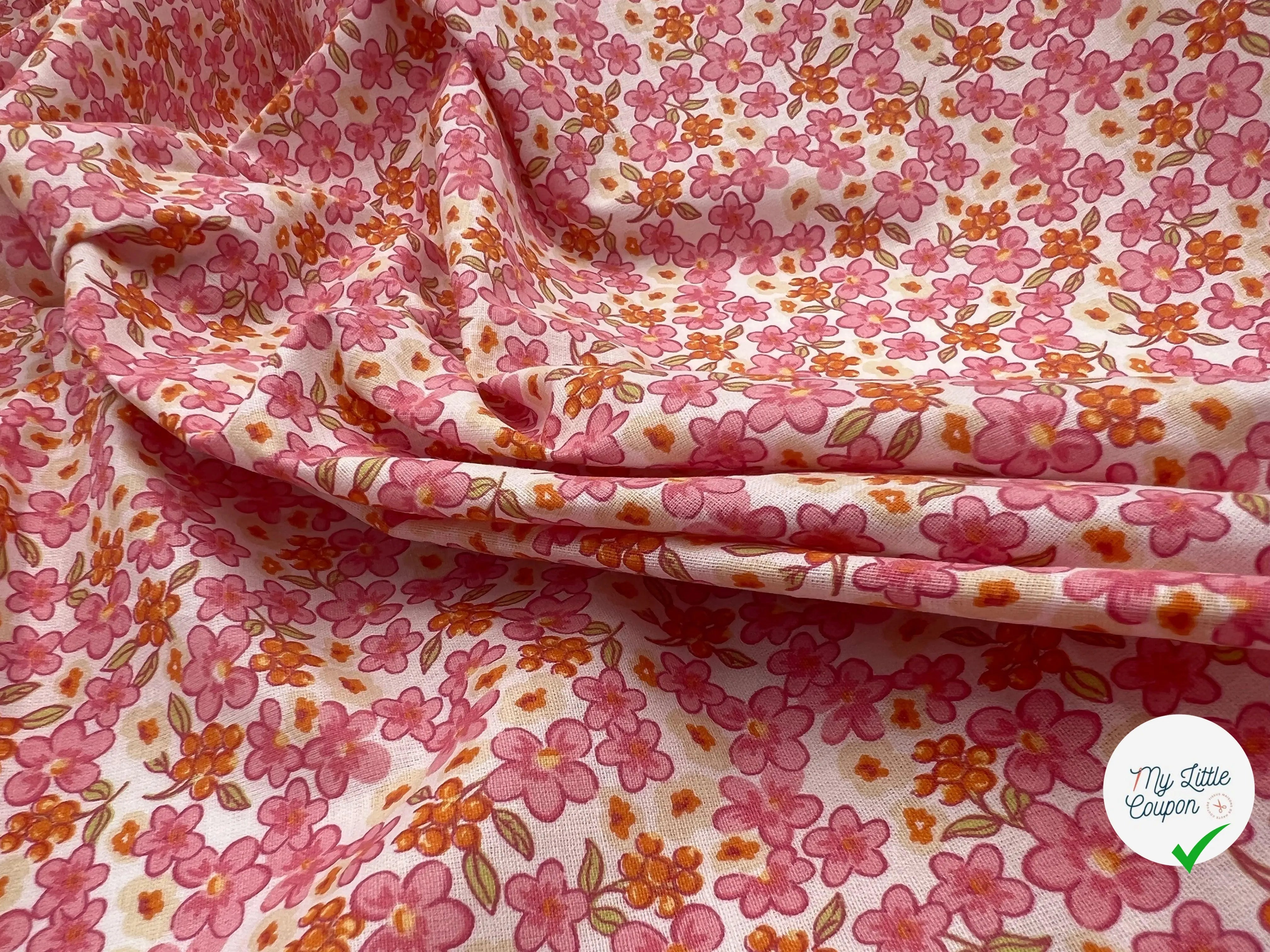 COTONNADE LÉGÈRE PARADIS DE FLEURS - coupon de tissu de 1 mètre 60 - My Little Coupon - tissu - coudre