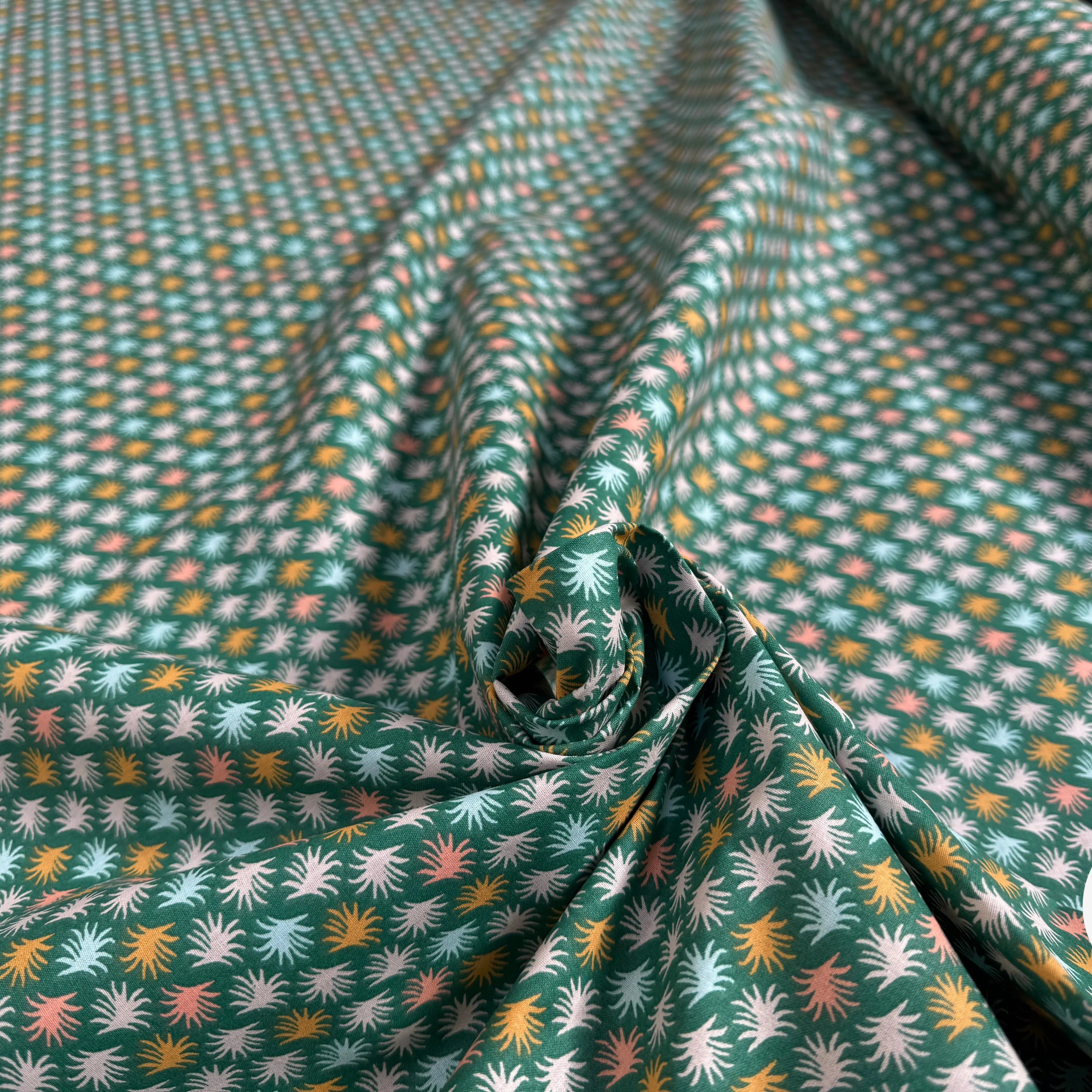 COTONNADE LITNI VERT/ECRU 3B D4 150 - My Little Coupon