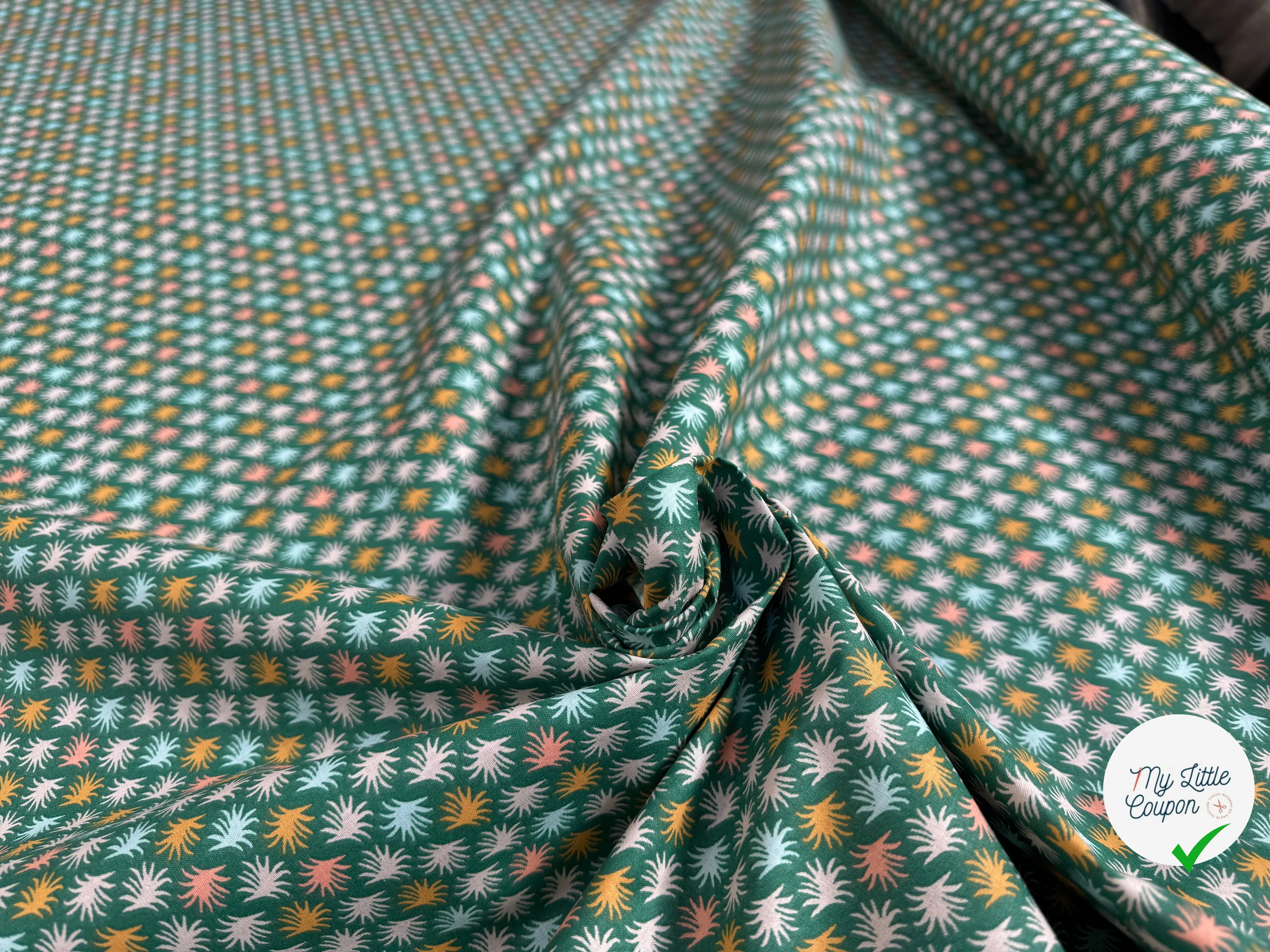 COTONNADE LITNI VERT/ECRU 3B D4 150 - My Little Coupon