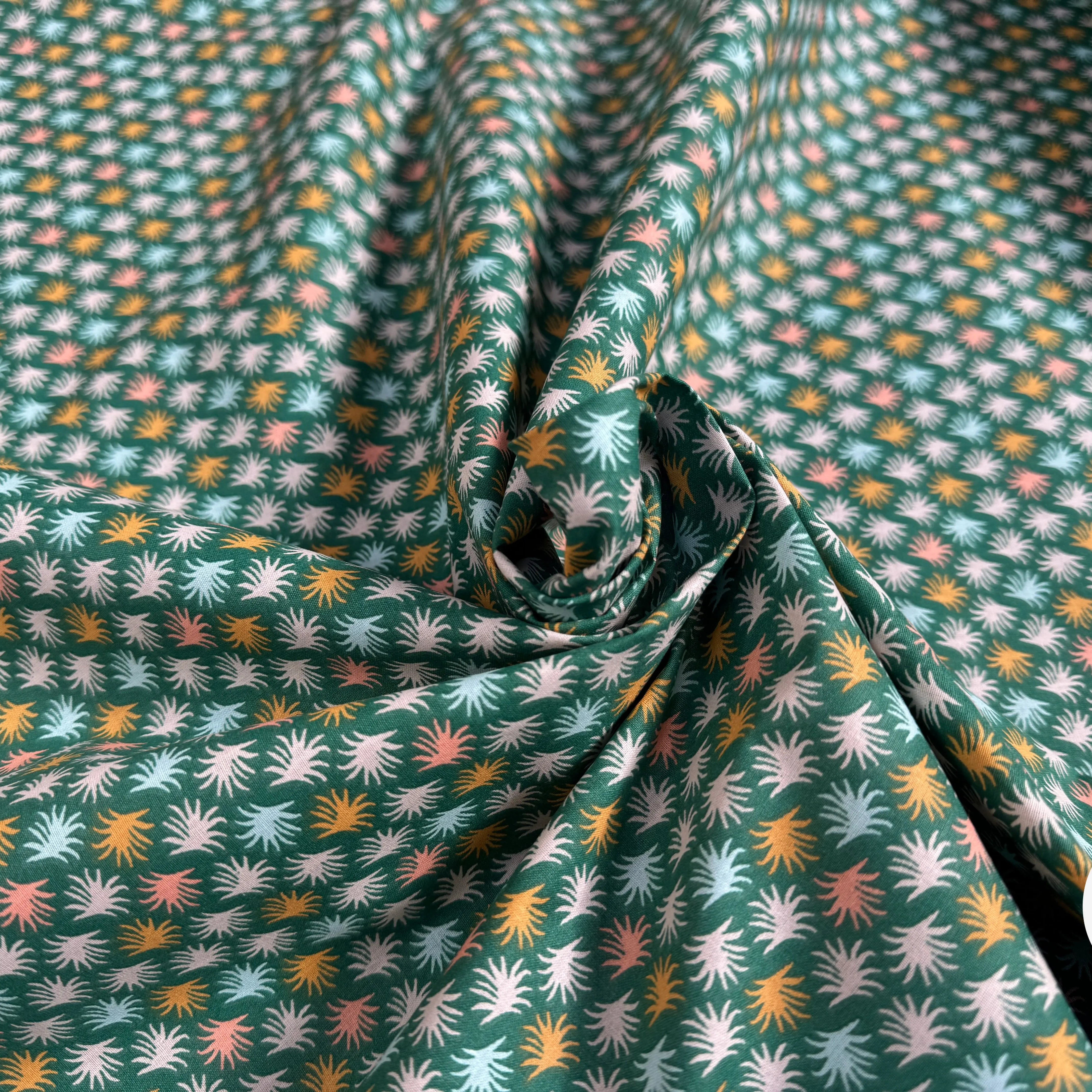 COTONNADE LITNI VERT/ECRU 3B D4 150 - My Little Coupon