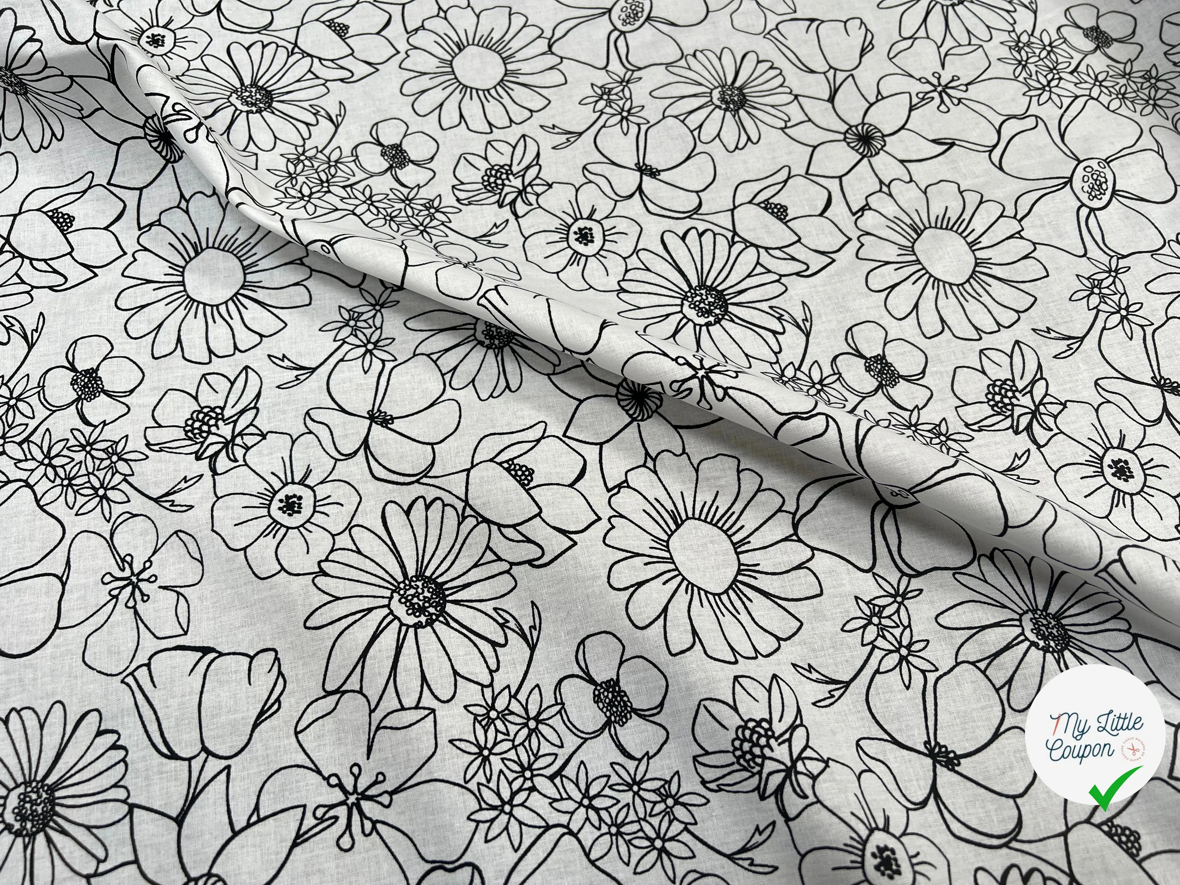 COTONNADE LYCOLIA BLANC / NOIR 1B D1X 150 - My Little Coupon