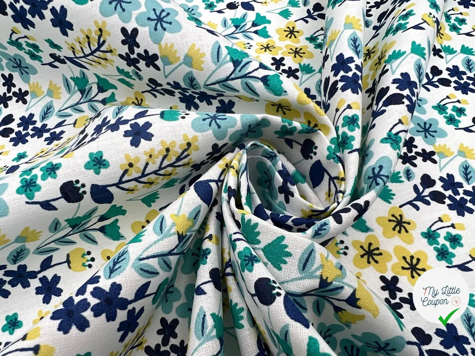 COTONNADE MILLY BLEU & LAGON - My Little Coupon - tissu - coudre