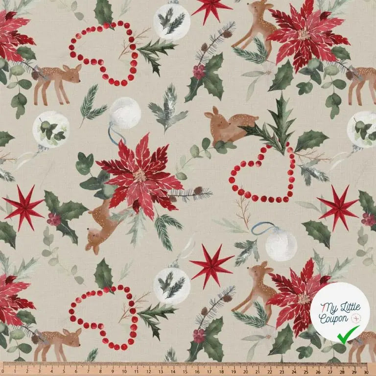 COTONNADE NORTEN BEIGE / ROUGE 1E NUM D3 150 - My Little Coupon