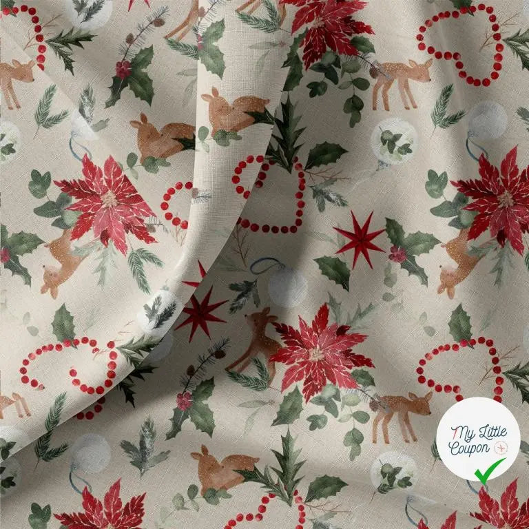 COTONNADE NORTEN BEIGE / ROUGE 1E NUM D3 150 - My Little Coupon