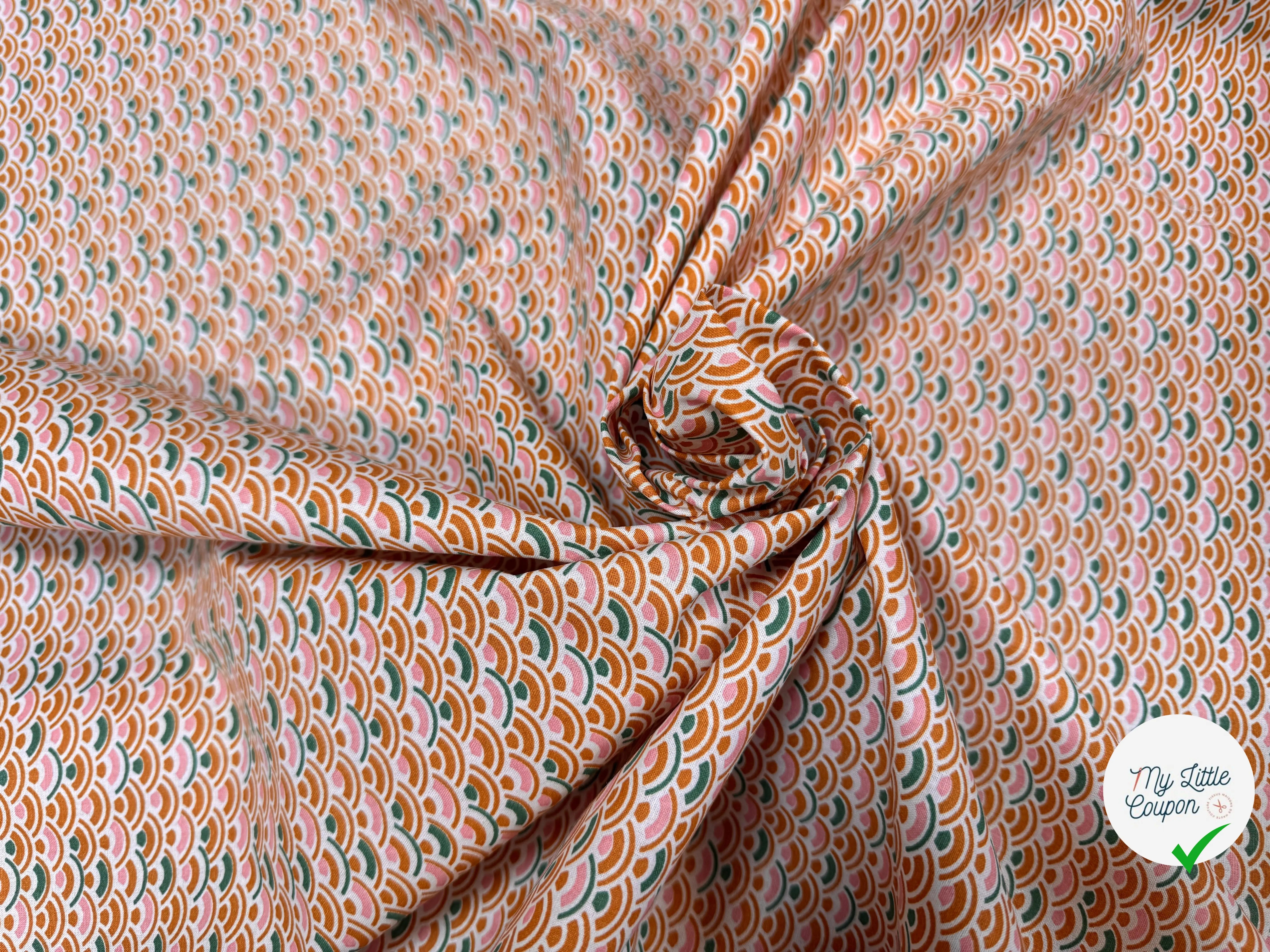 COTONNADE SOJA2 OCRE/VERT 2B D16 150 - My Little Coupon