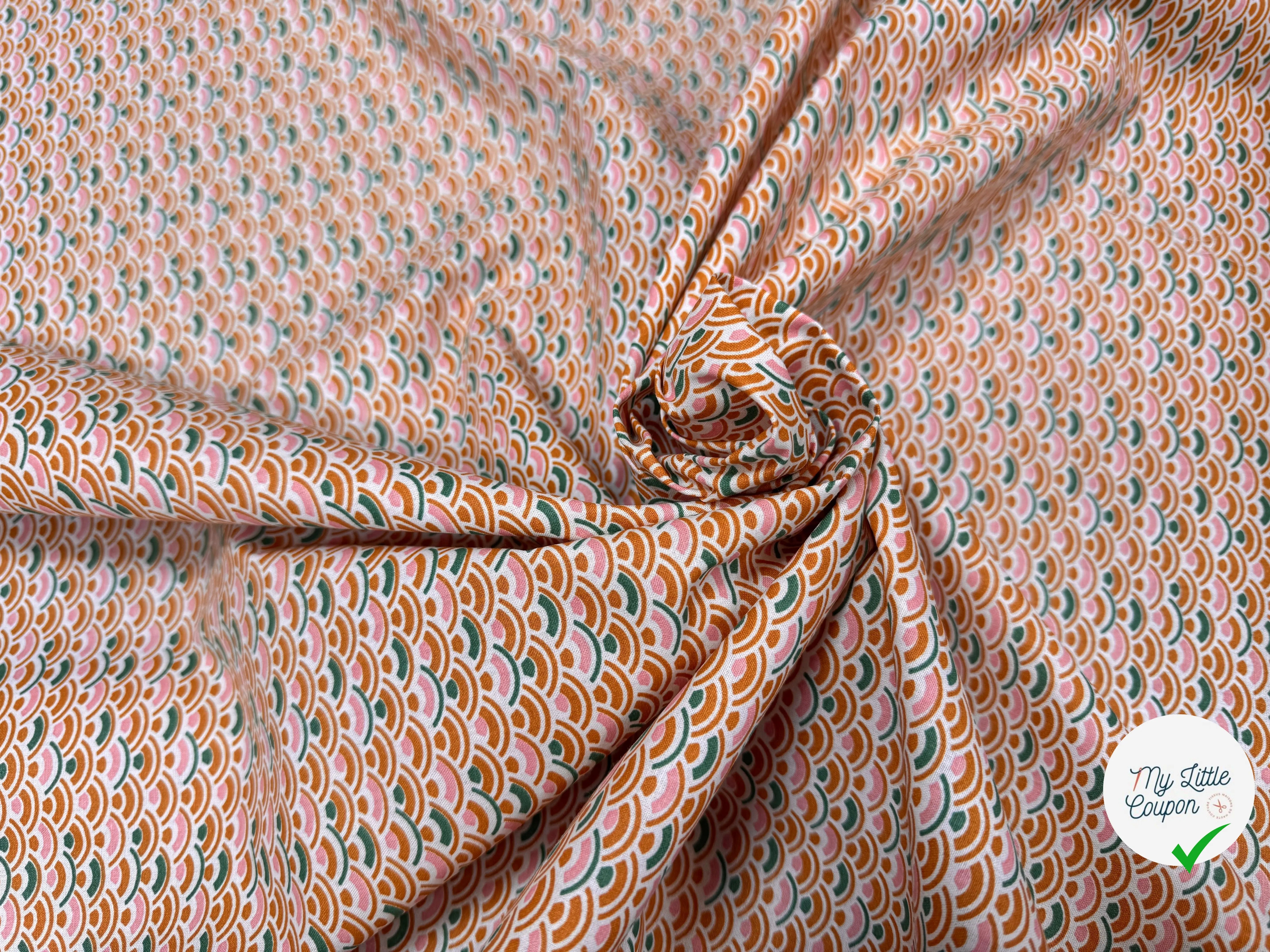 COTONNADE SOJA2 OCRE/VERT 2B D16 150 - My Little Coupon