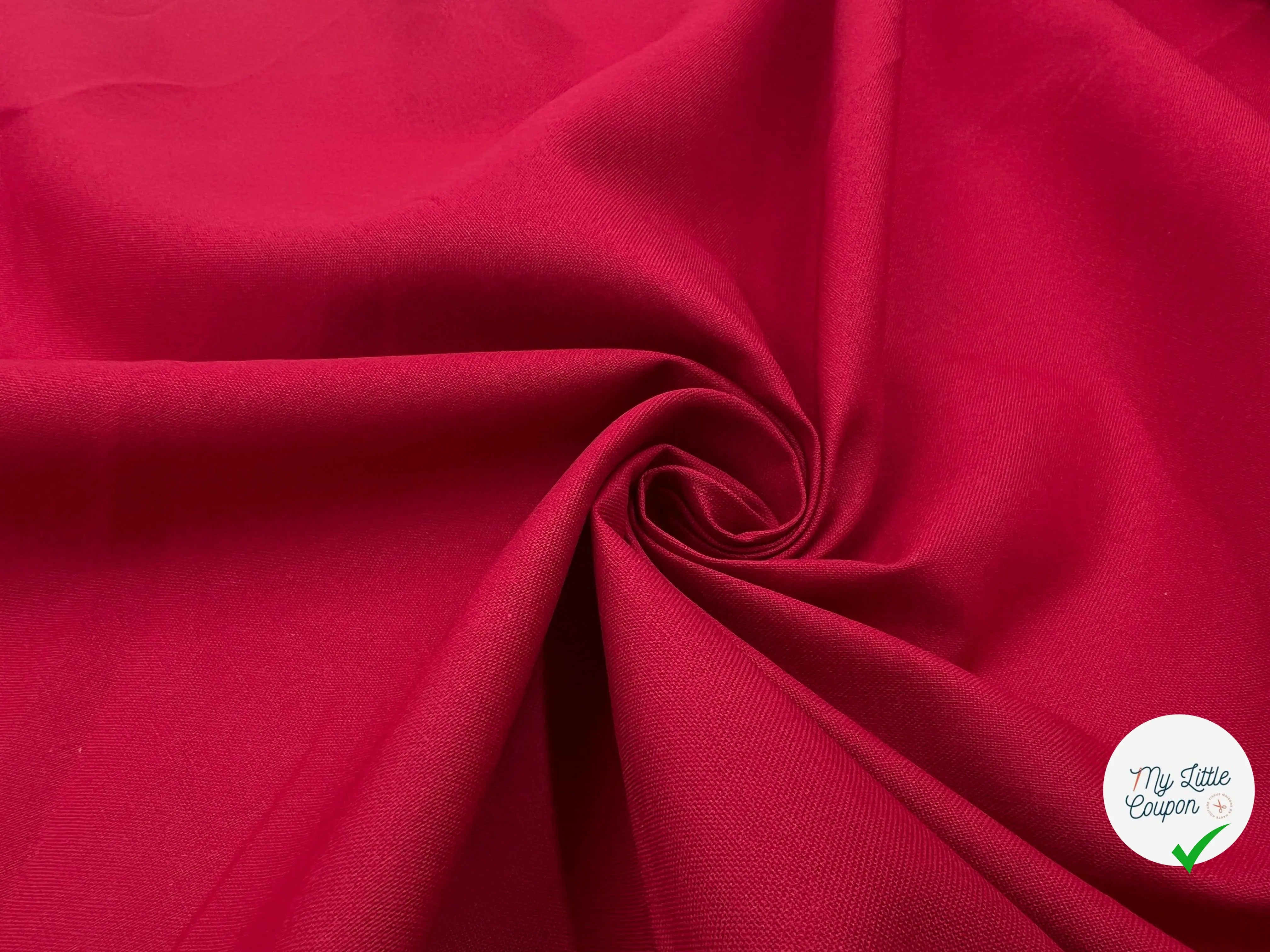 COTONNADE UNIE FRAMBOISE CARDINAL - My Little Coupon - tissu - coudre