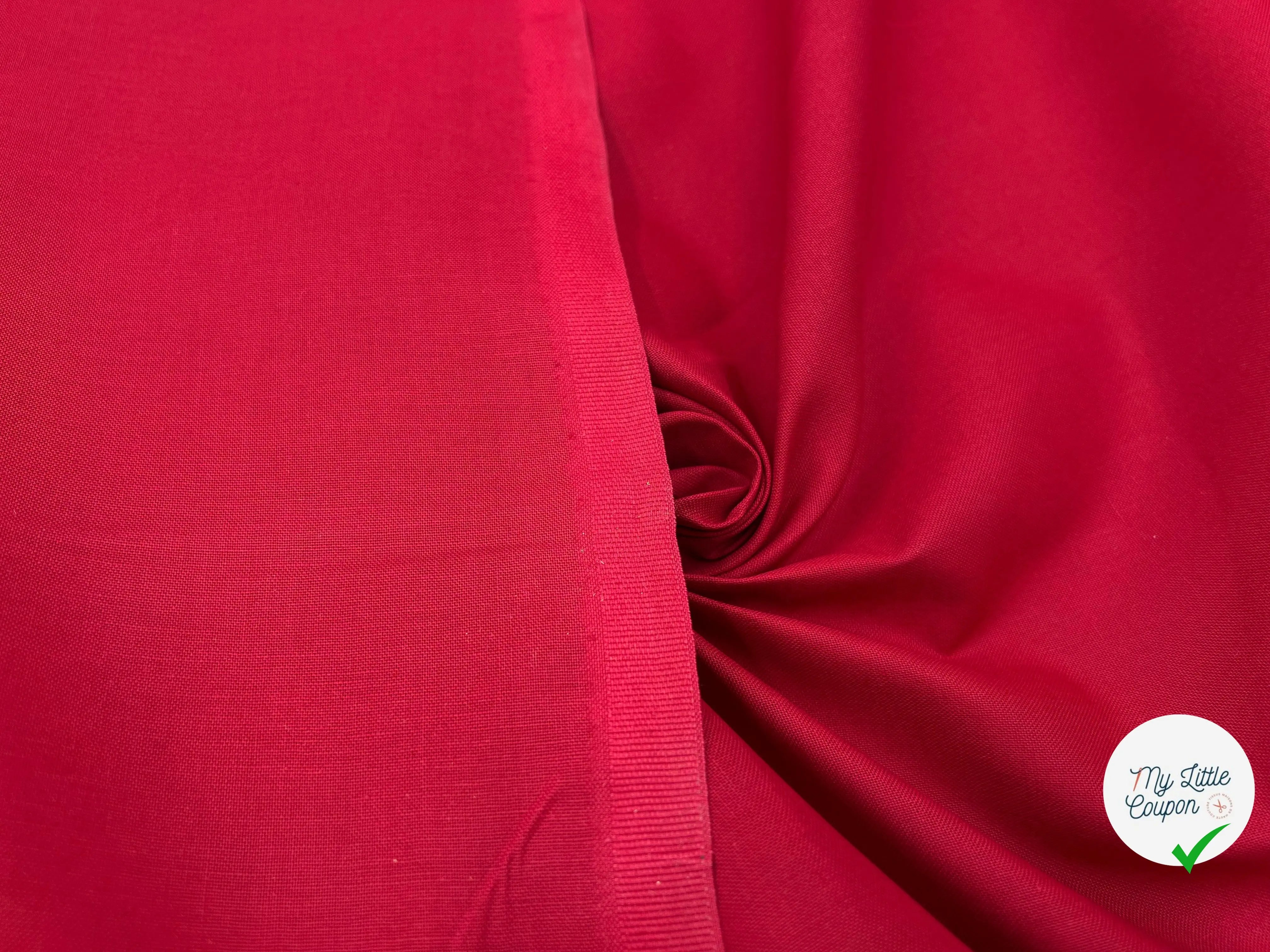 COTONNADE UNIE FRAMBOISE CARDINAL - My Little Coupon - tissu - coudre