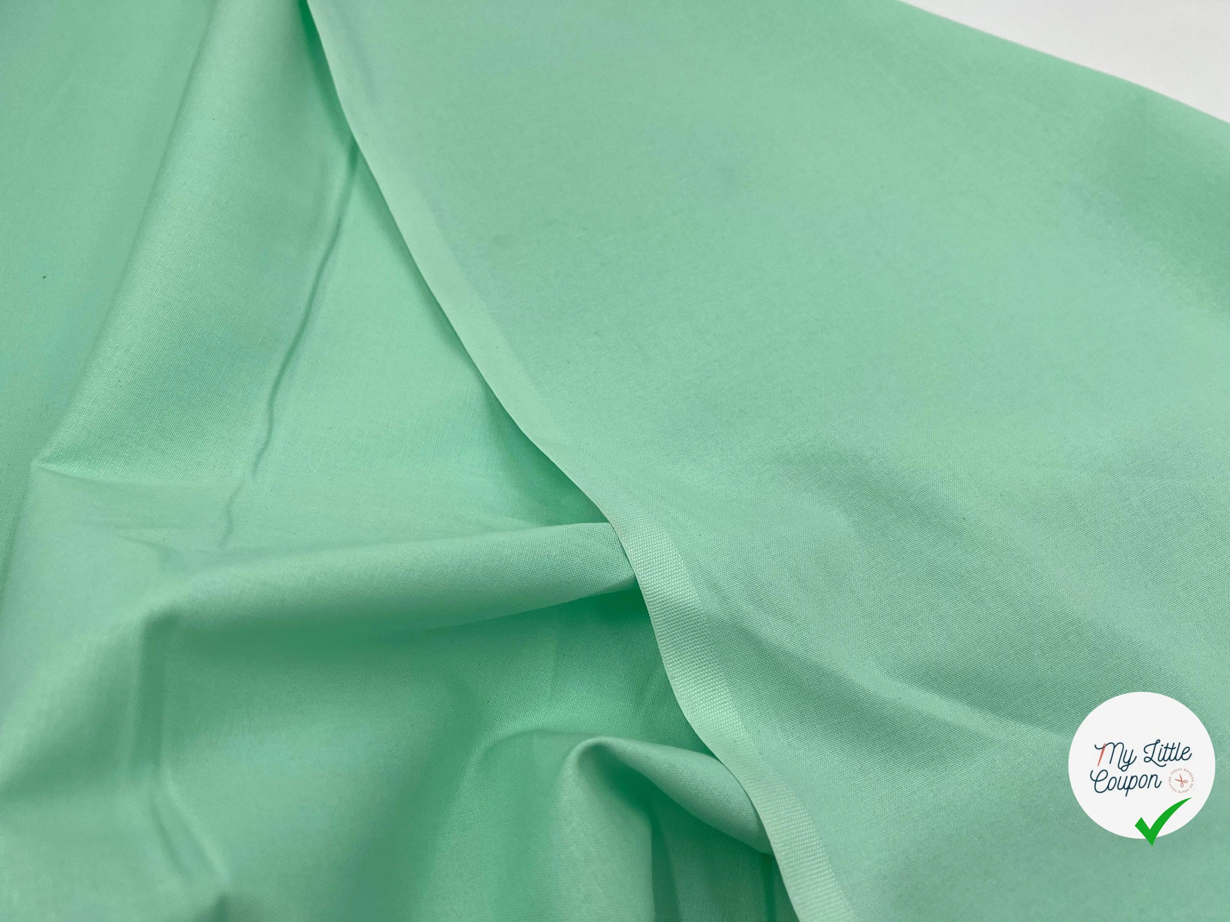 COTONNADE UNIE MENTHE - My Little Coupon - tissu - coudre
