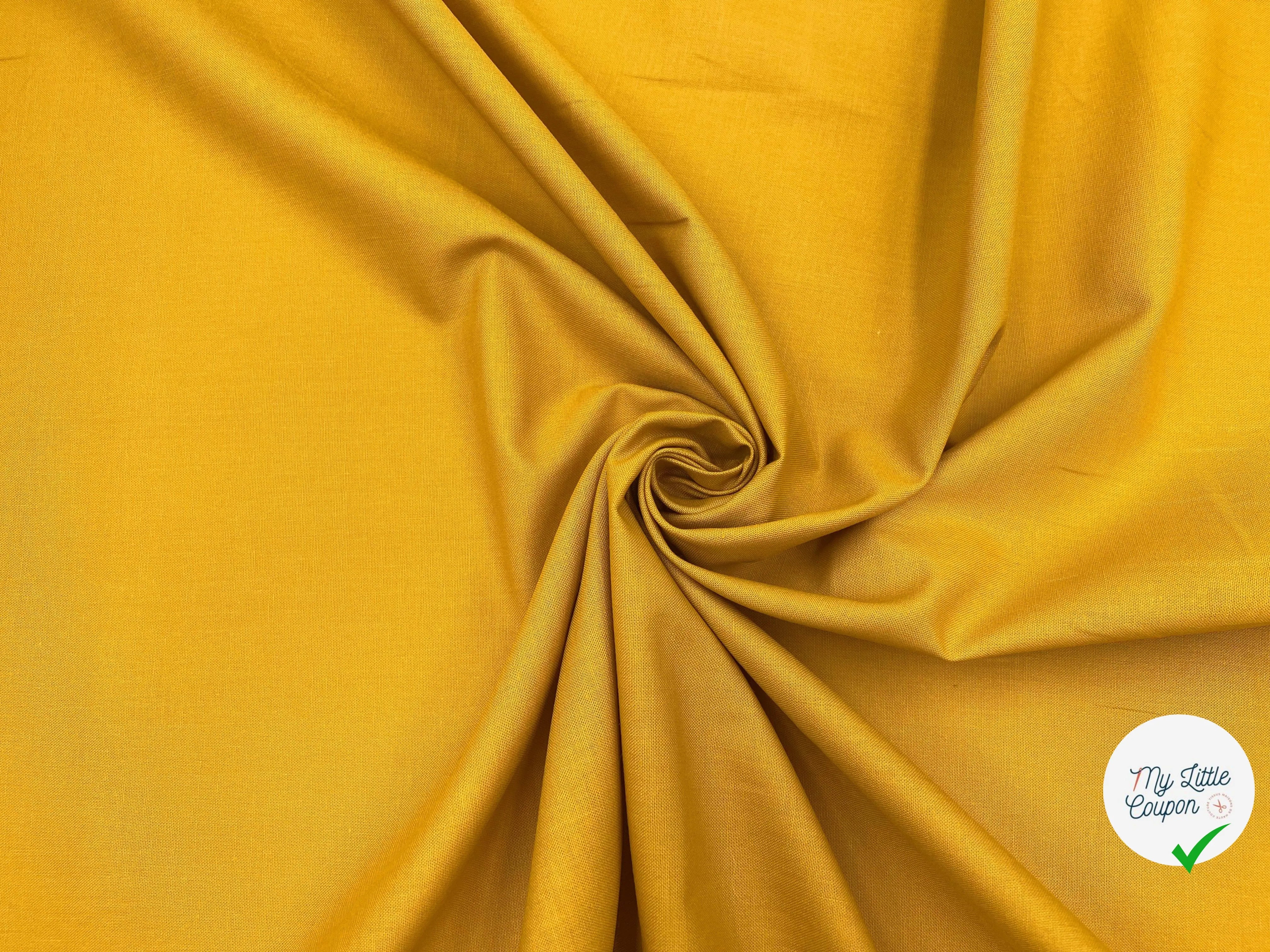 COTONNADE UNIE MOUTARDE - My Little Coupon - tissu - coudre