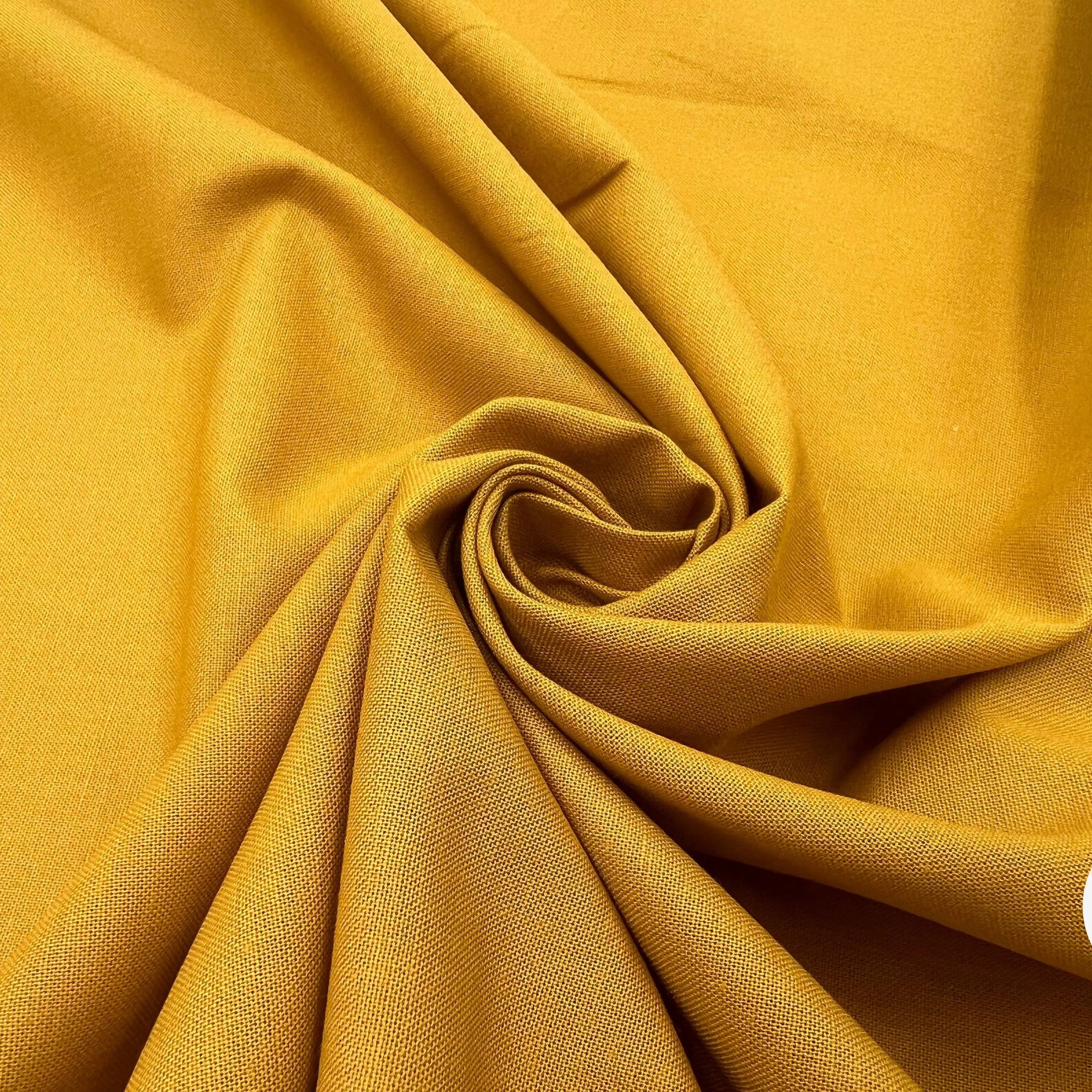 COTONNADE UNIE MOUTARDE - My Little Coupon - tissu - coudre